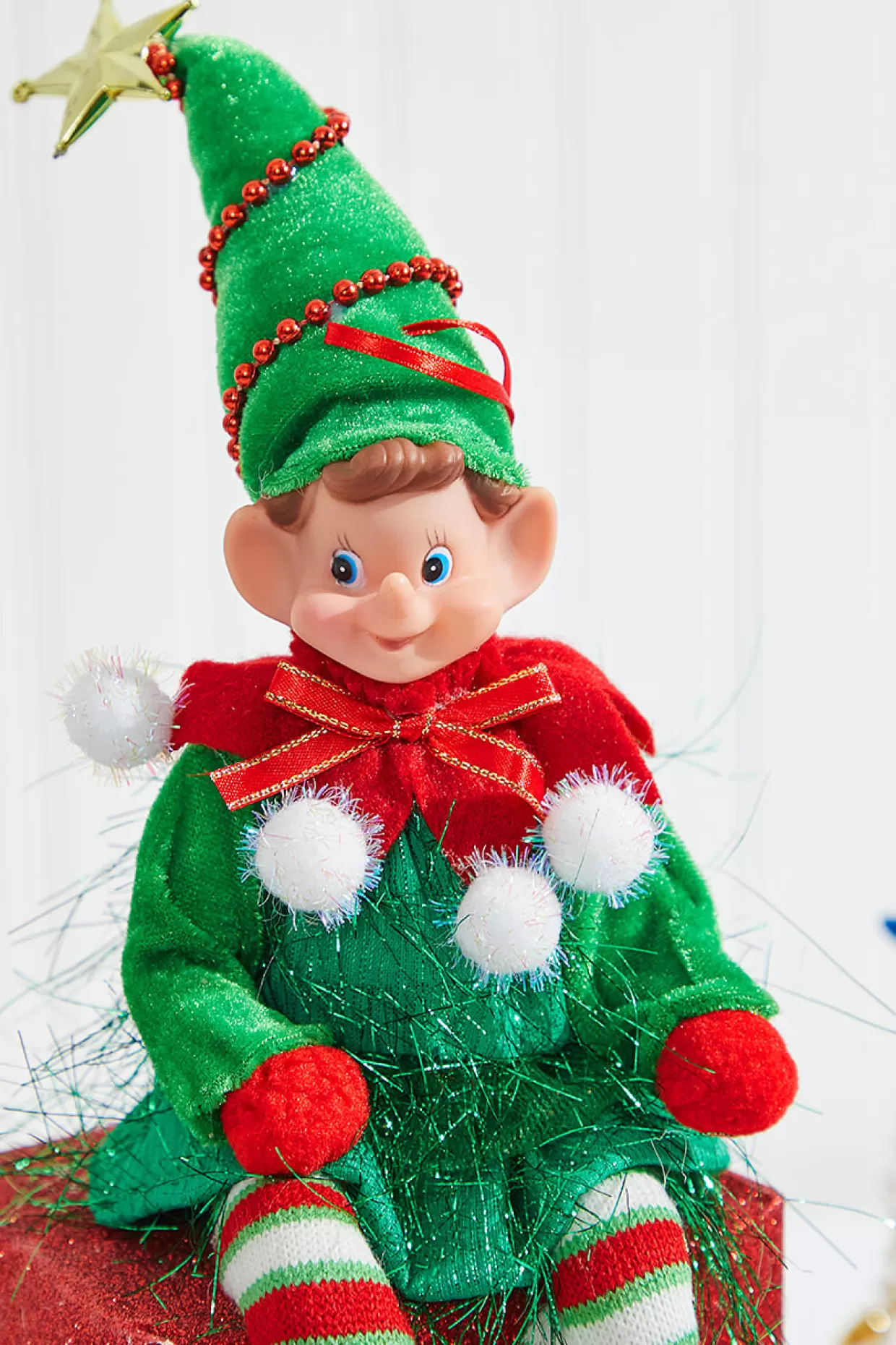 Decorator's Warehouse 11" Bendable Elf With PomPom Ornament