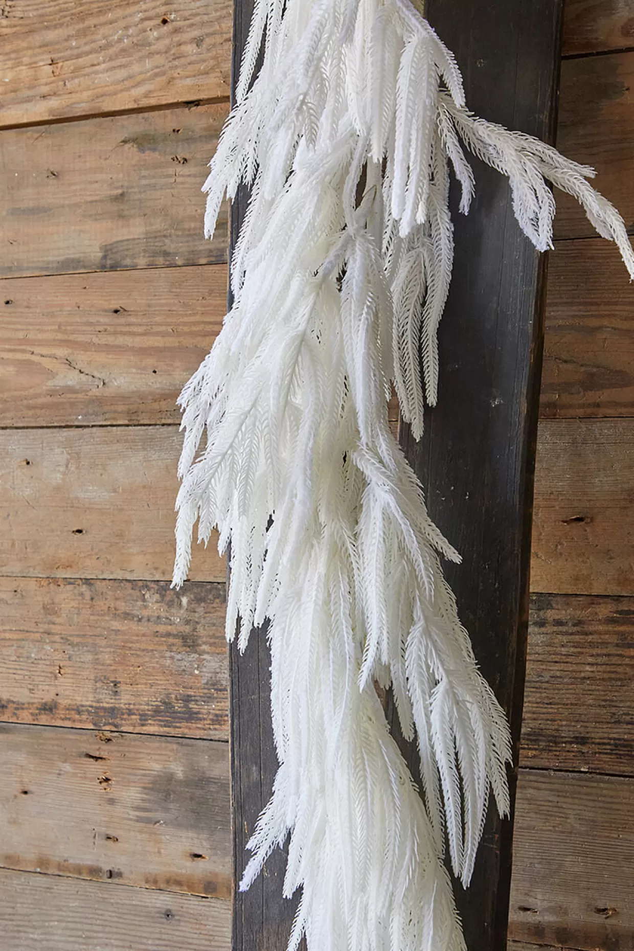Decorator's Warehouse 120” Real Touch Flocked White Norfolk Pine Garland