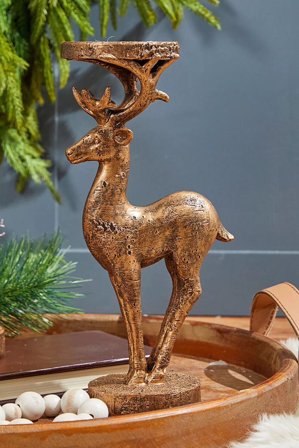Decorator's Warehouse 12" Resin Deer Candle Holder