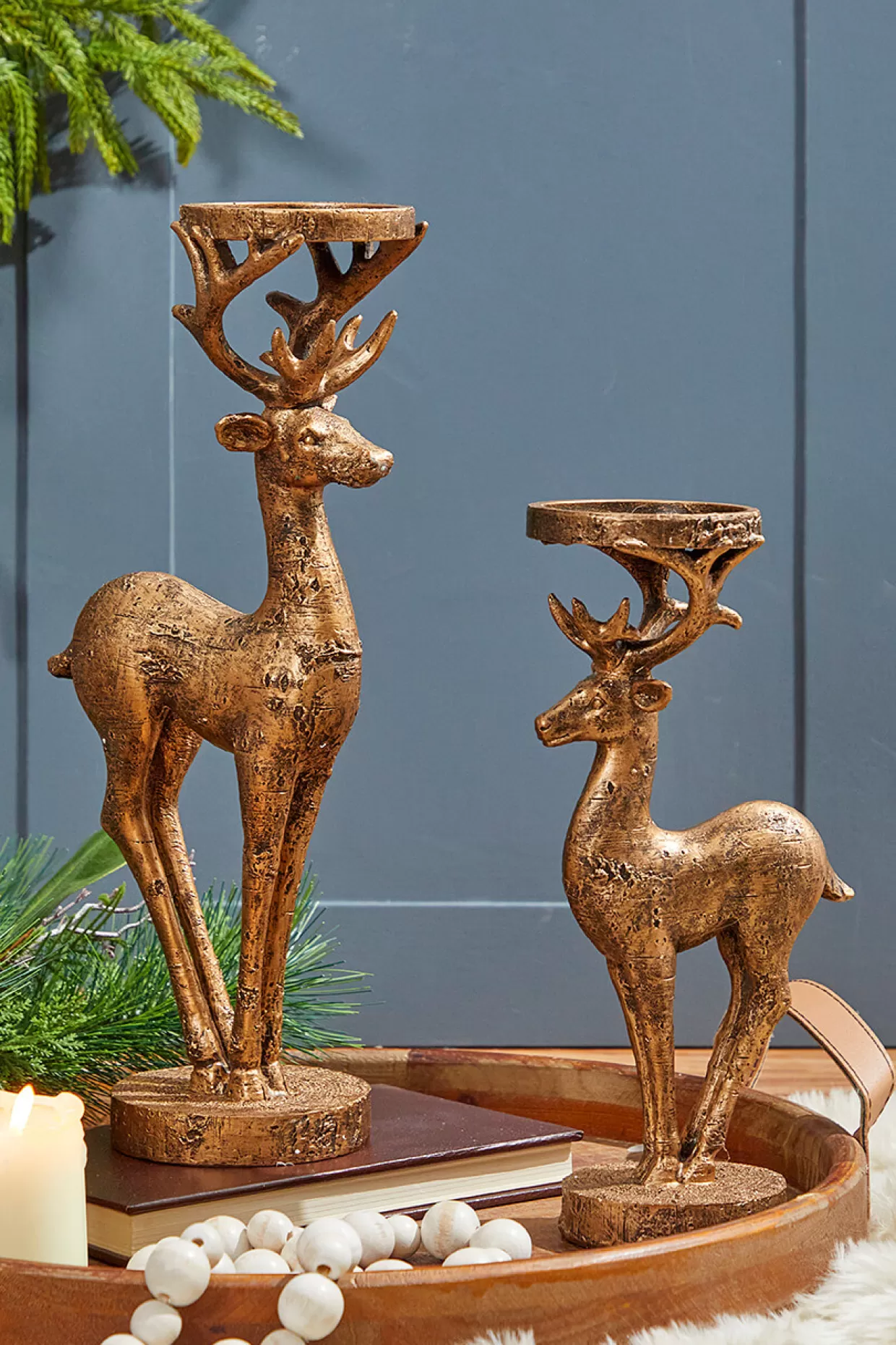 Decorator's Warehouse 12" Resin Deer Candle Holder