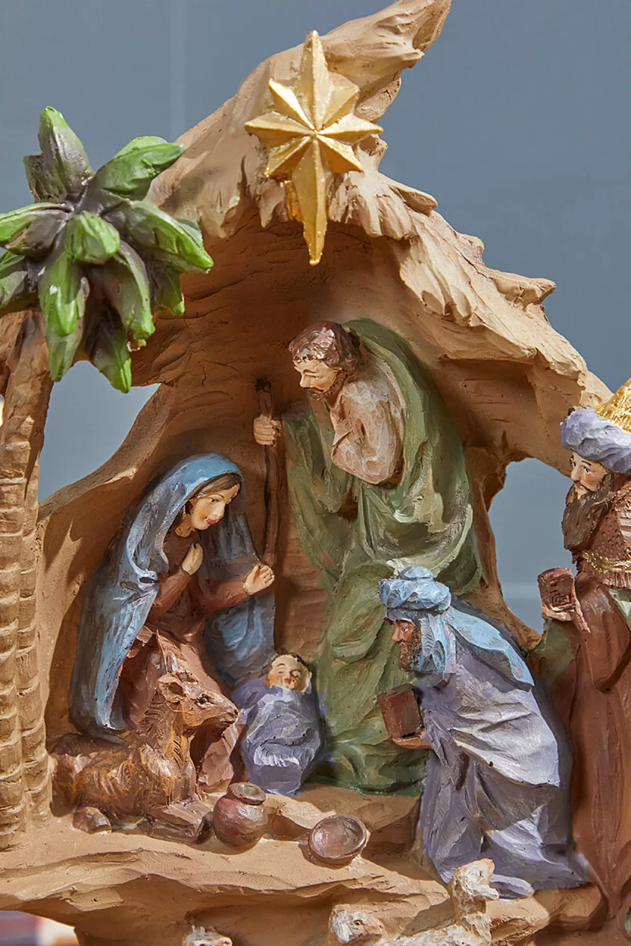 Decorator's Warehouse 13.5" Resin Stairway Nativity With Sheep Herd