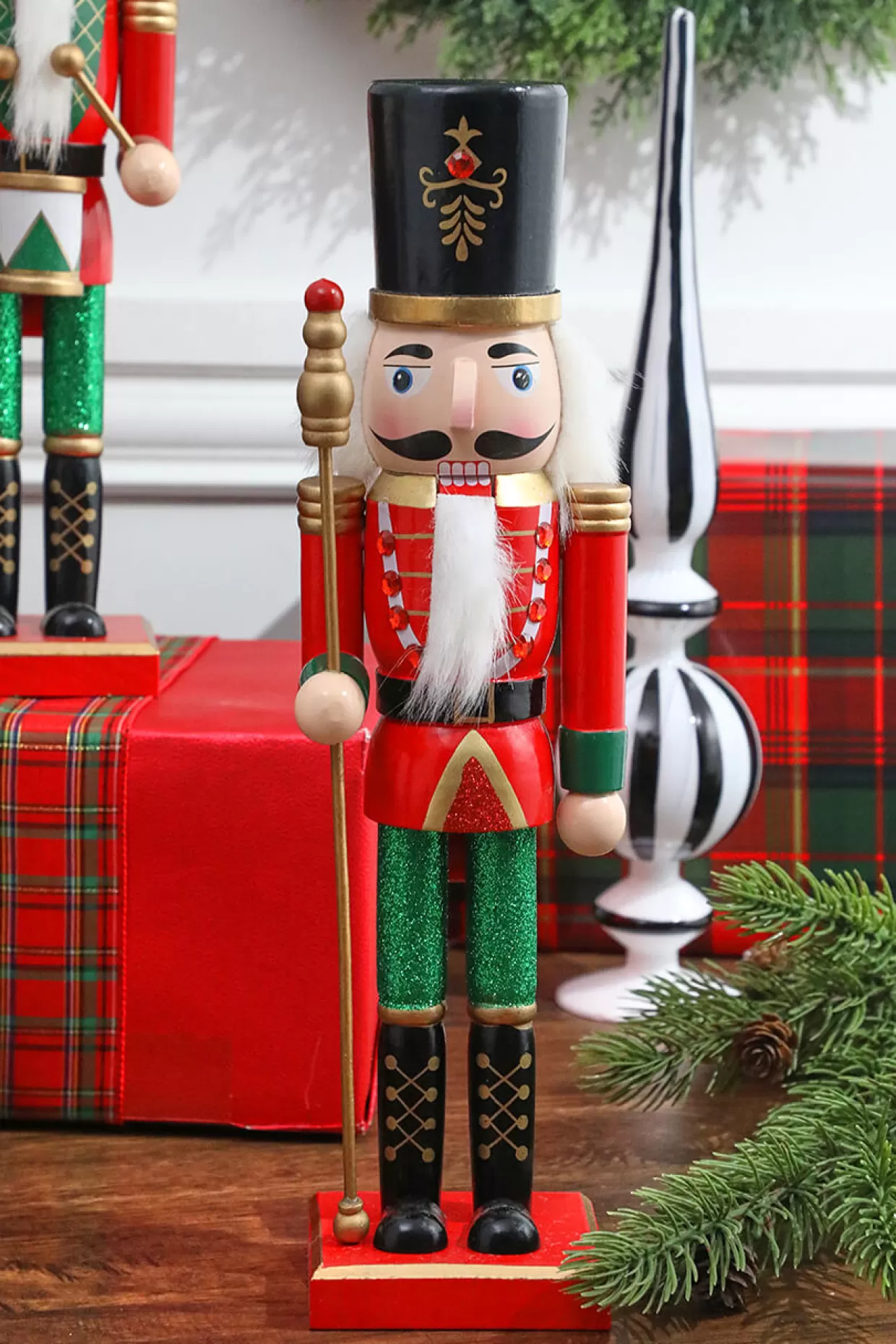 Decorator's Warehouse 14” Multi-Colored Glitter Nutcracker