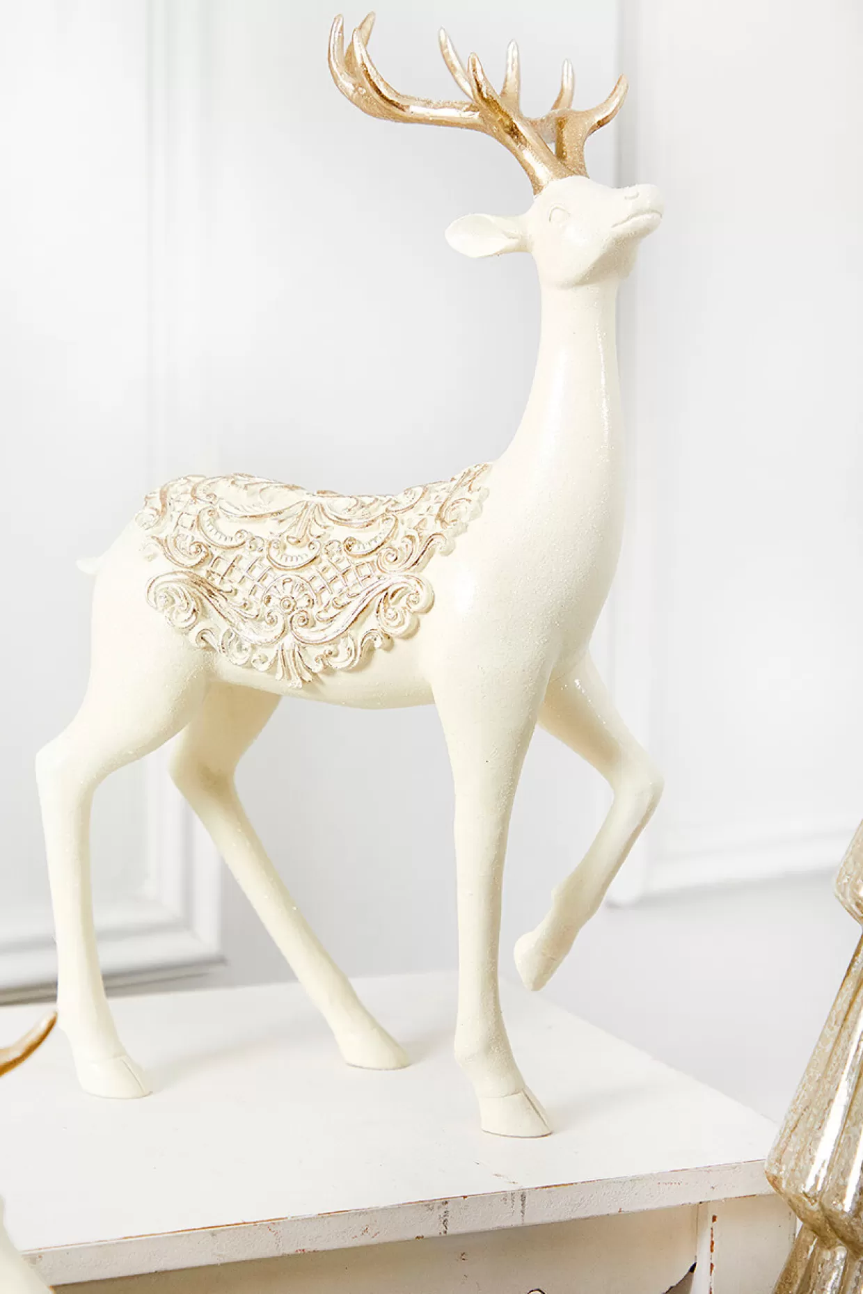 Decorator's Warehouse 14" Resin Deer With Scroll Saddle