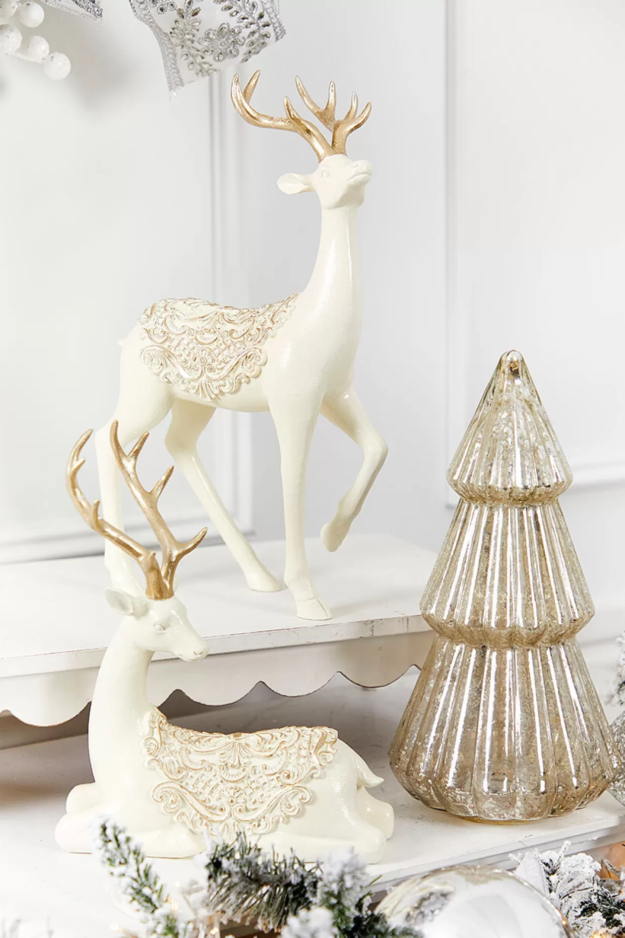 Decorator's Warehouse 14" Resin Deer With Scroll Saddle