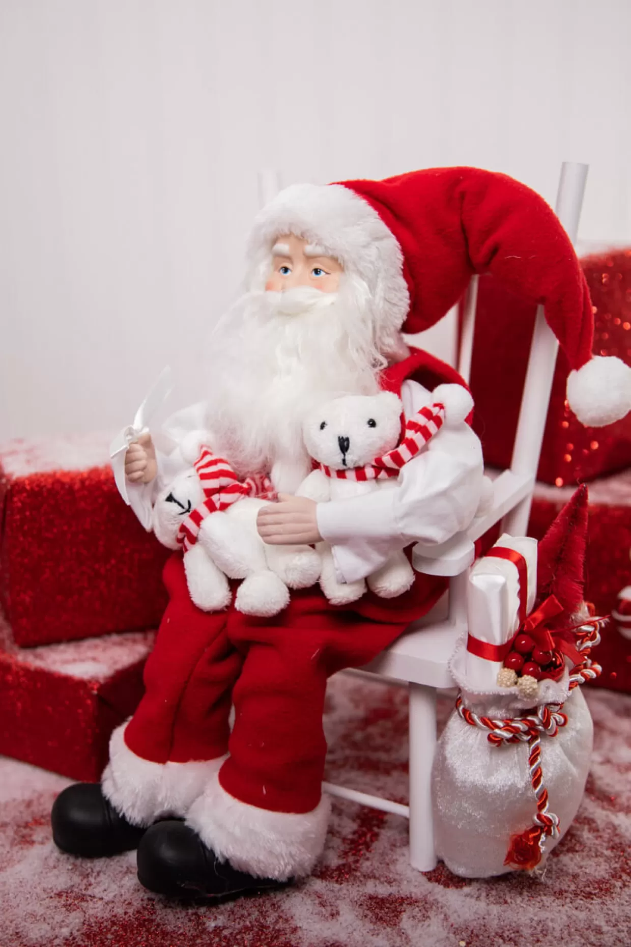 Decorator's Warehouse 14” Santa In Chair With Bears