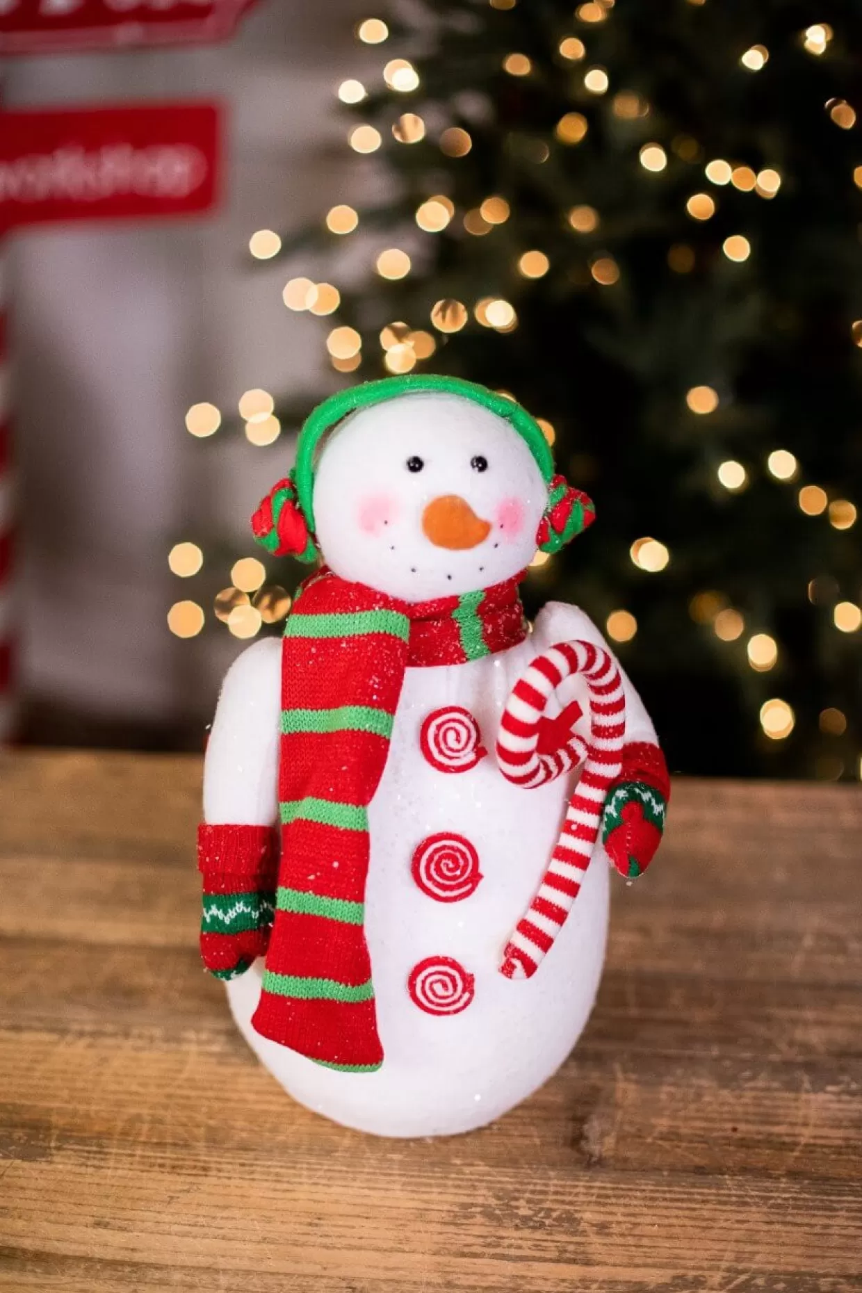 Decorator's Warehouse 15” Snowman With Candy Cane