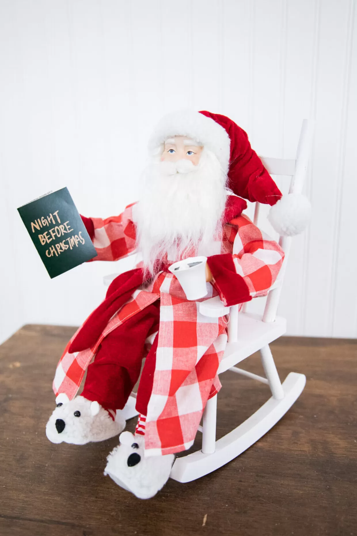 Decorator's Warehouse 16” Bedtime Sitting Santa In Pajamas