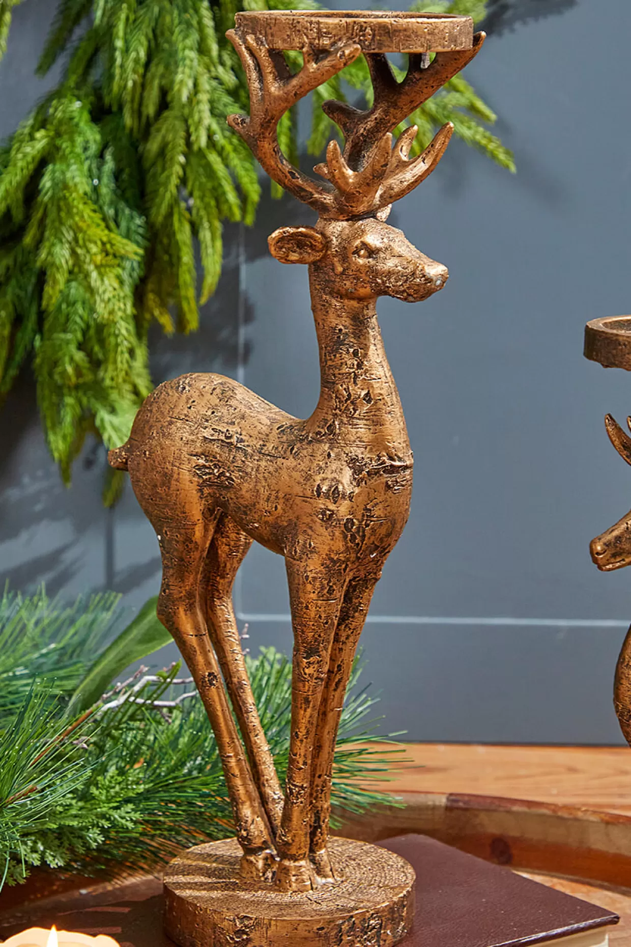 Decorator's Warehouse 16" Resin Deer Candle Holder