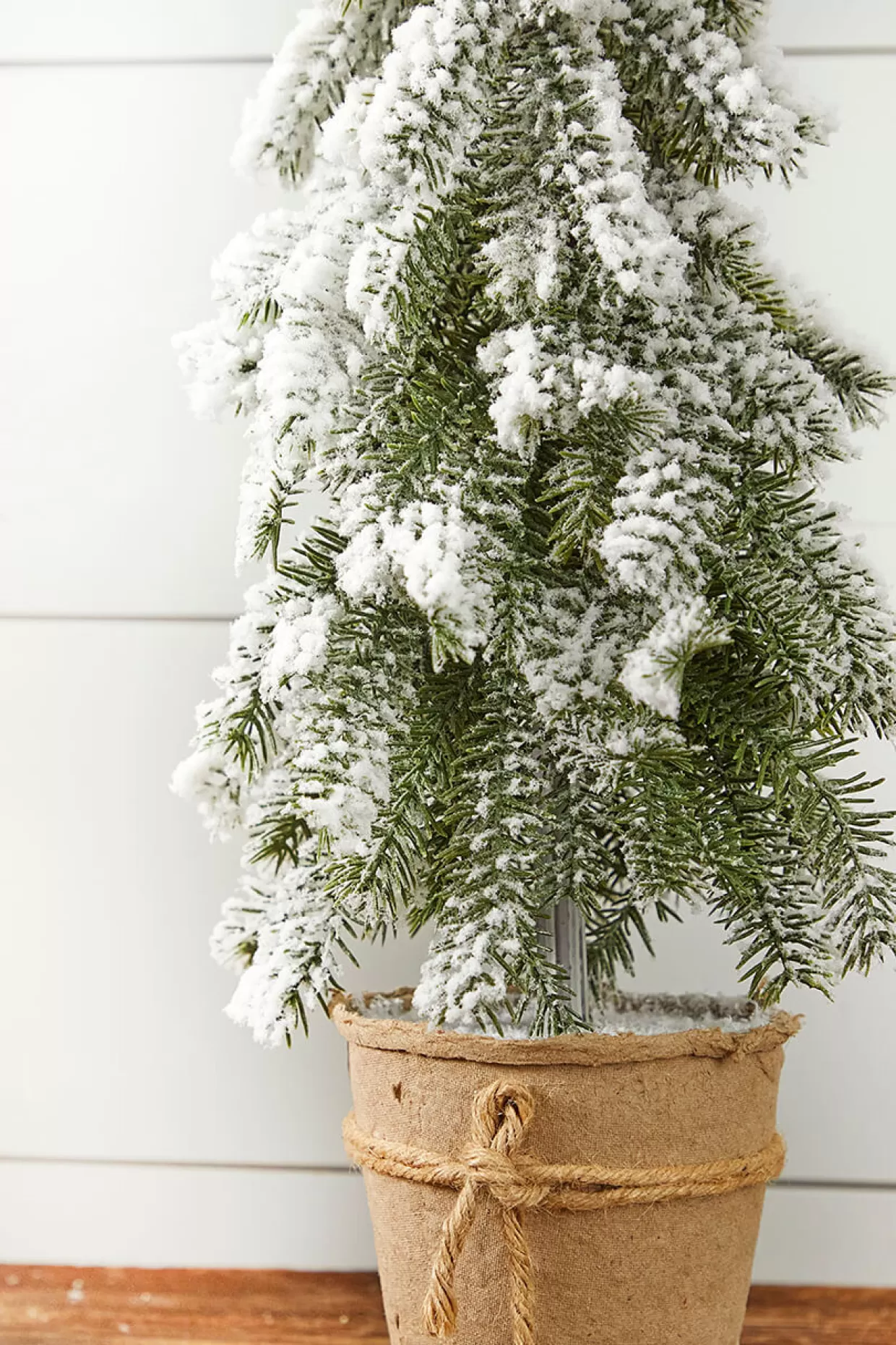 Decorator's Warehouse 18” Frosted Downswept Pine In Burlap Pot