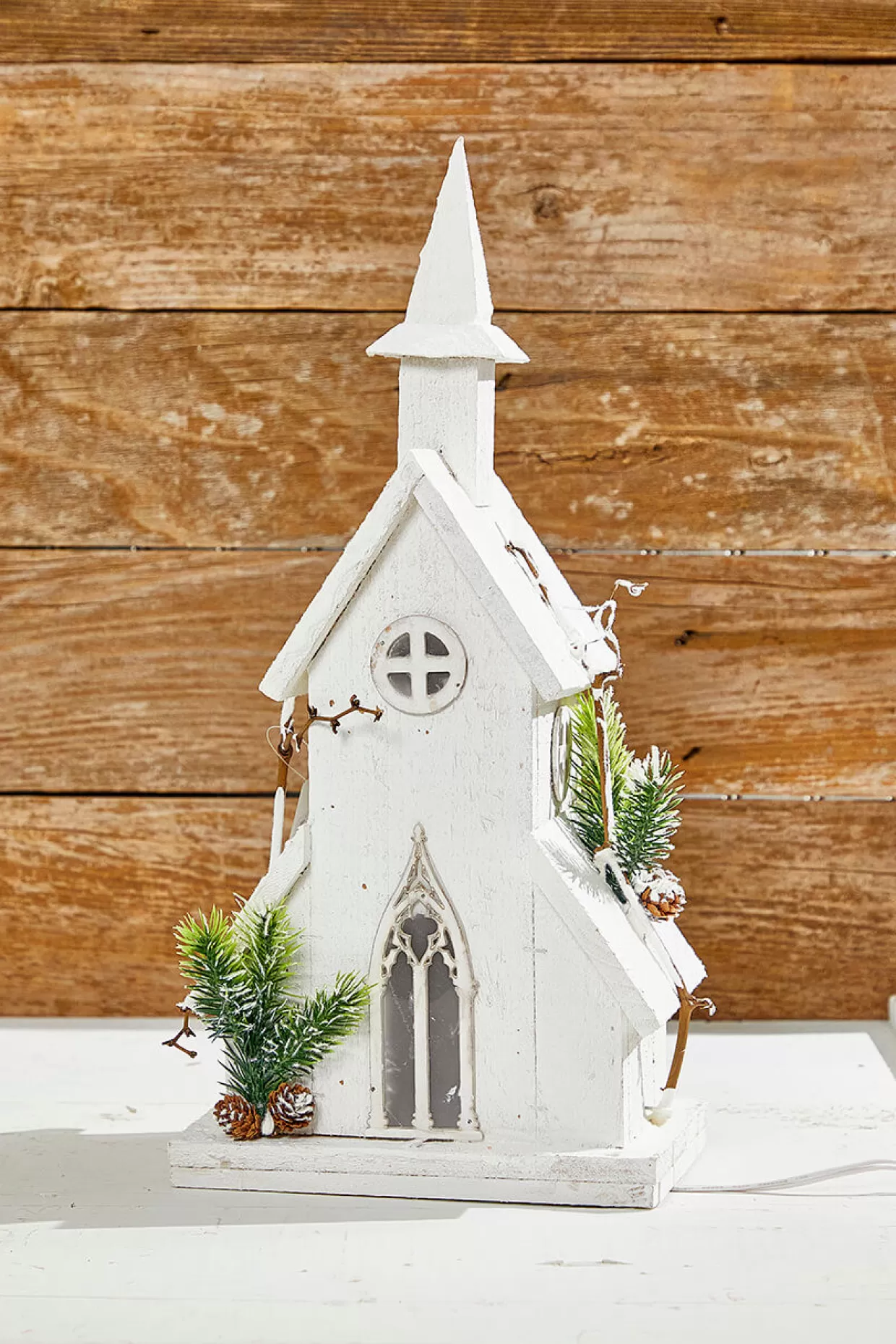 Decorator's Warehouse 18" Pre-Lit Wooden Church