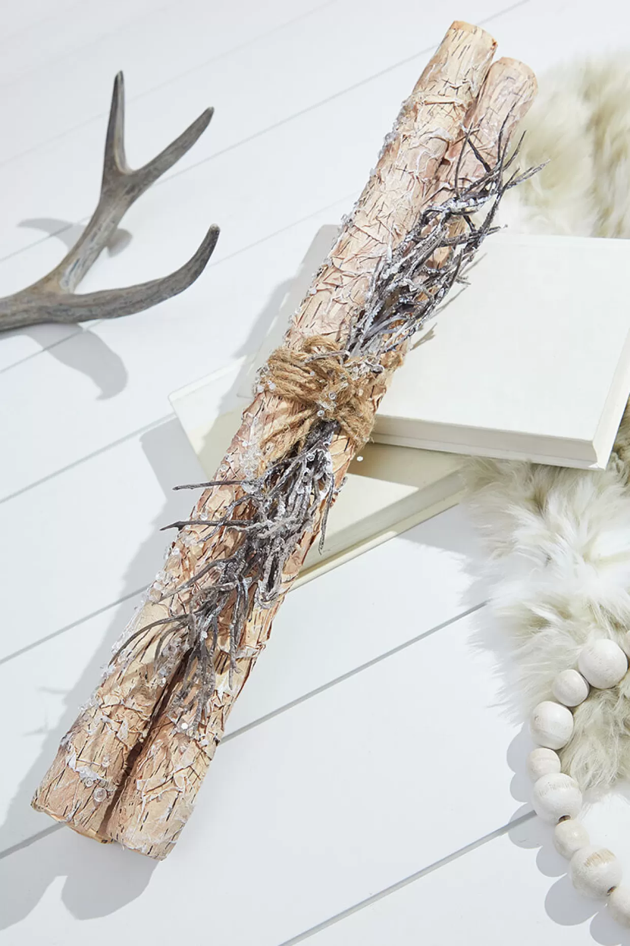 Decorator's Warehouse 19” Frosted Log/Twig Bundle