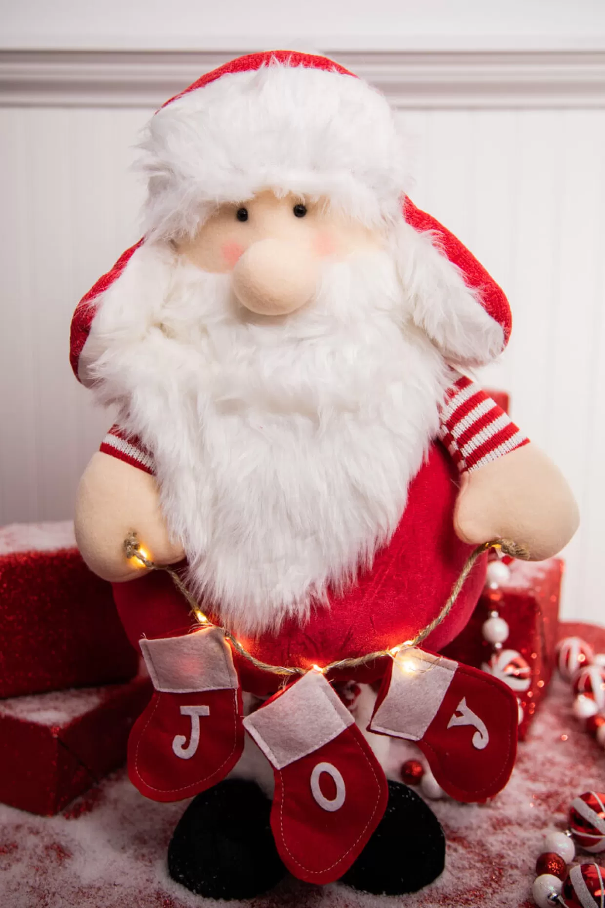 Decorator's Warehouse 20-36” Telescope Long Leg Light Up Santa Figure