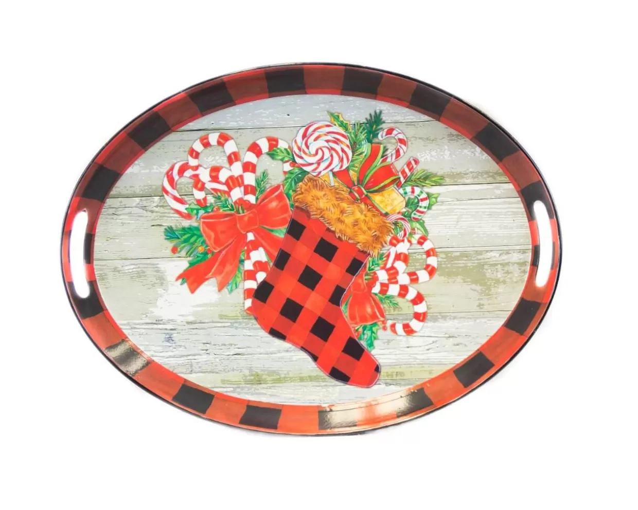 Decorator's Warehouse 20.5” Metal Holiday Design Tray