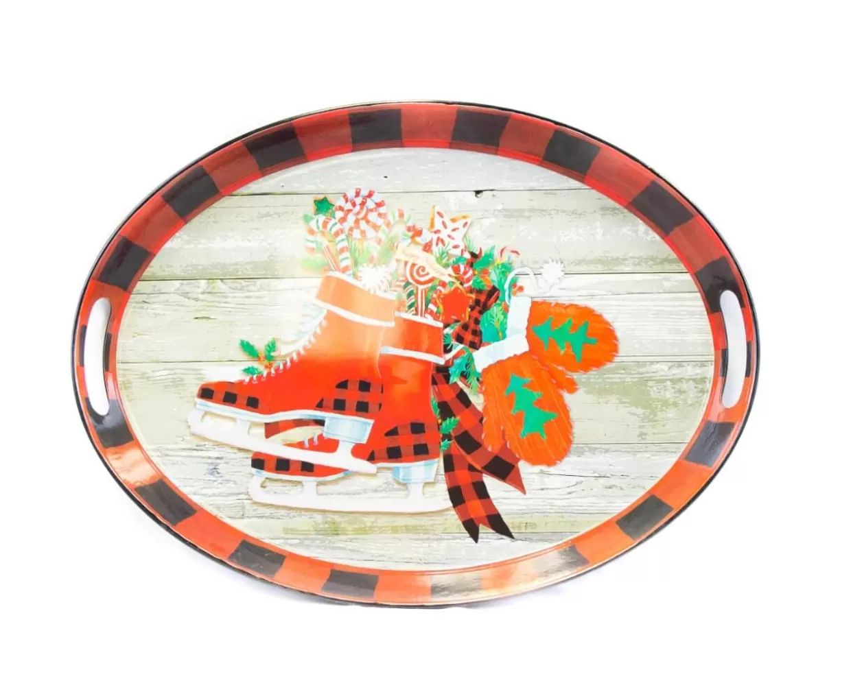 Decorator's Warehouse 20.5” Metal Holiday Design Tray