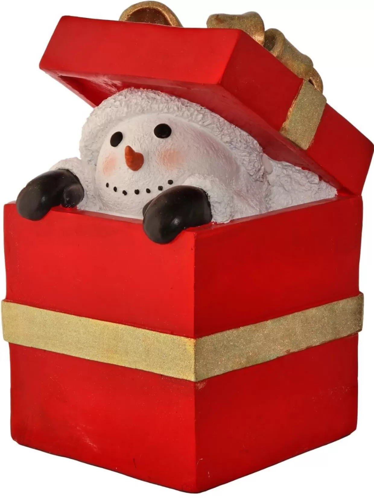 Decorator's Warehouse 20" Resin Snowman Peeking From Gift Box