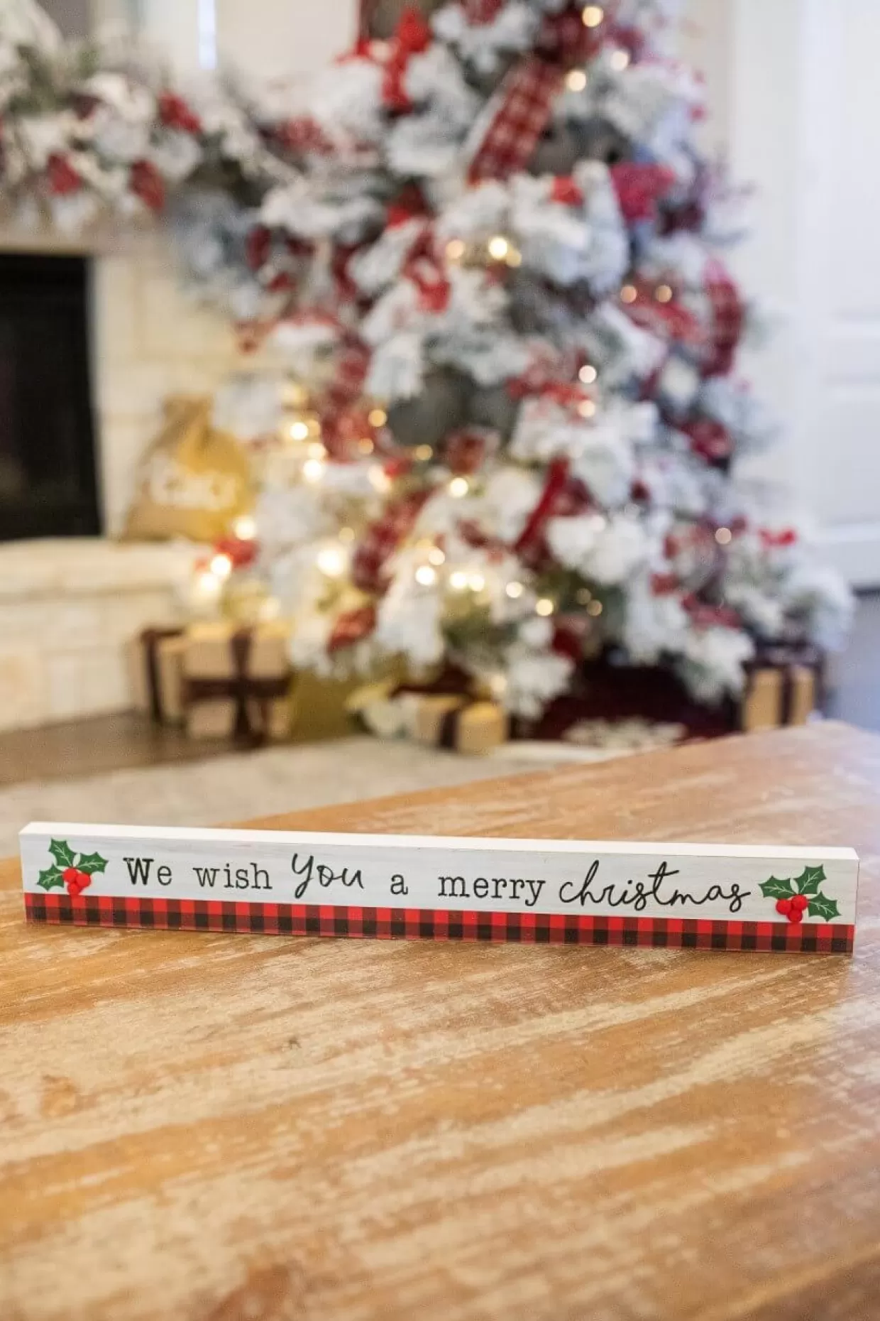 Decorator's Warehouse 23.6 Wood Holiday Block Sign