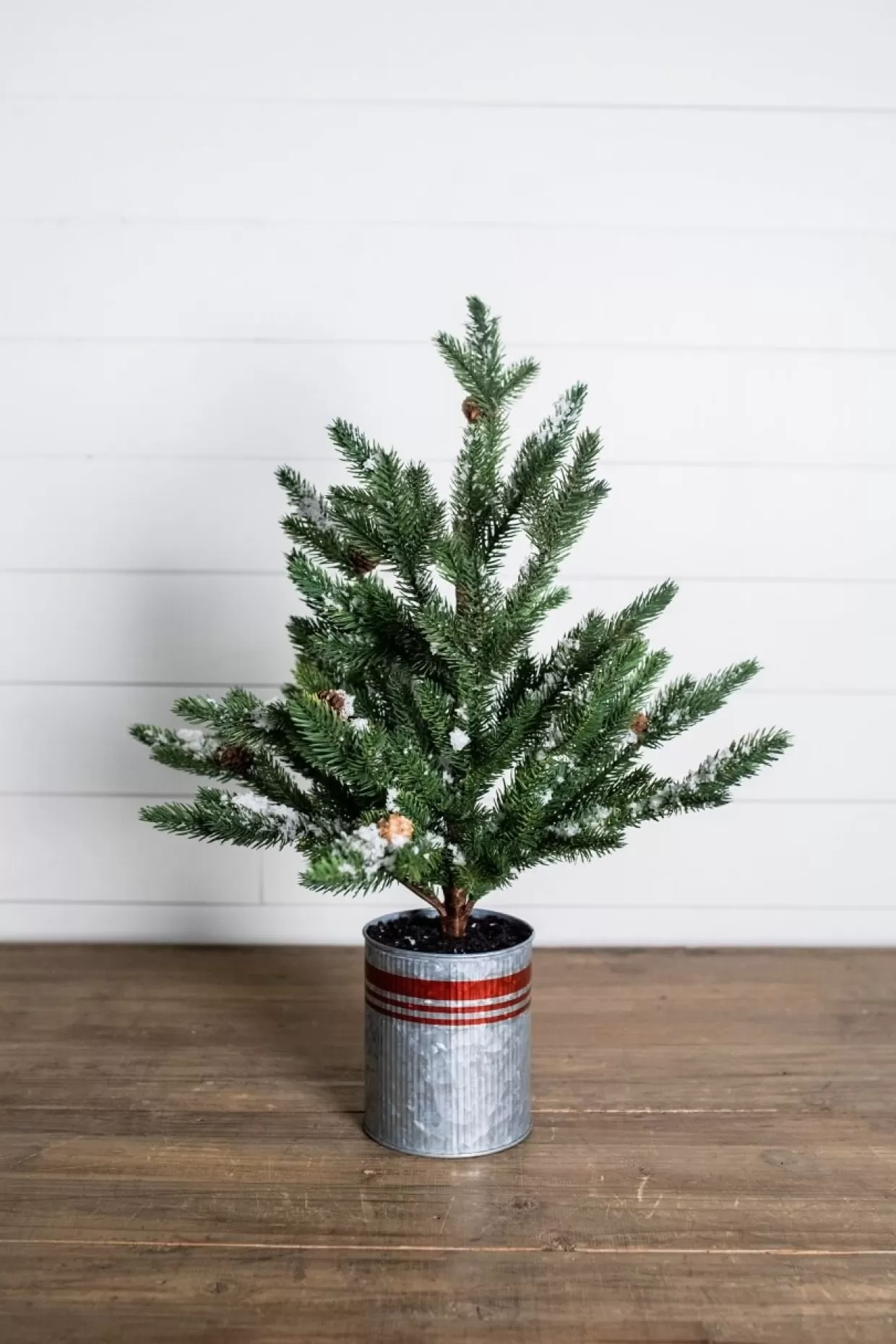 Decorator's Warehouse 24” Farmhouse Potted Snowy Pine Tree
