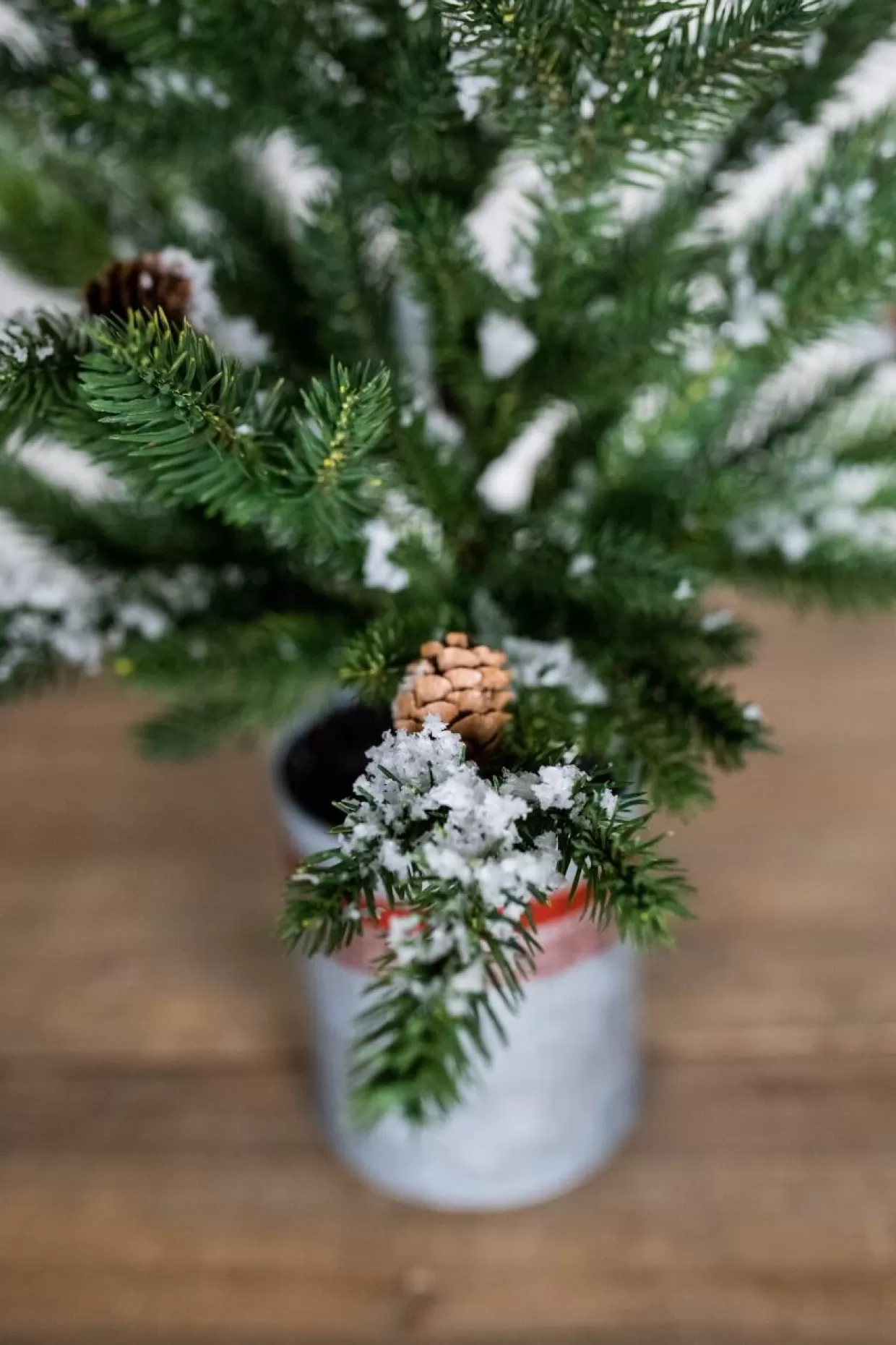 Decorator's Warehouse 24” Farmhouse Potted Snowy Pine Tree