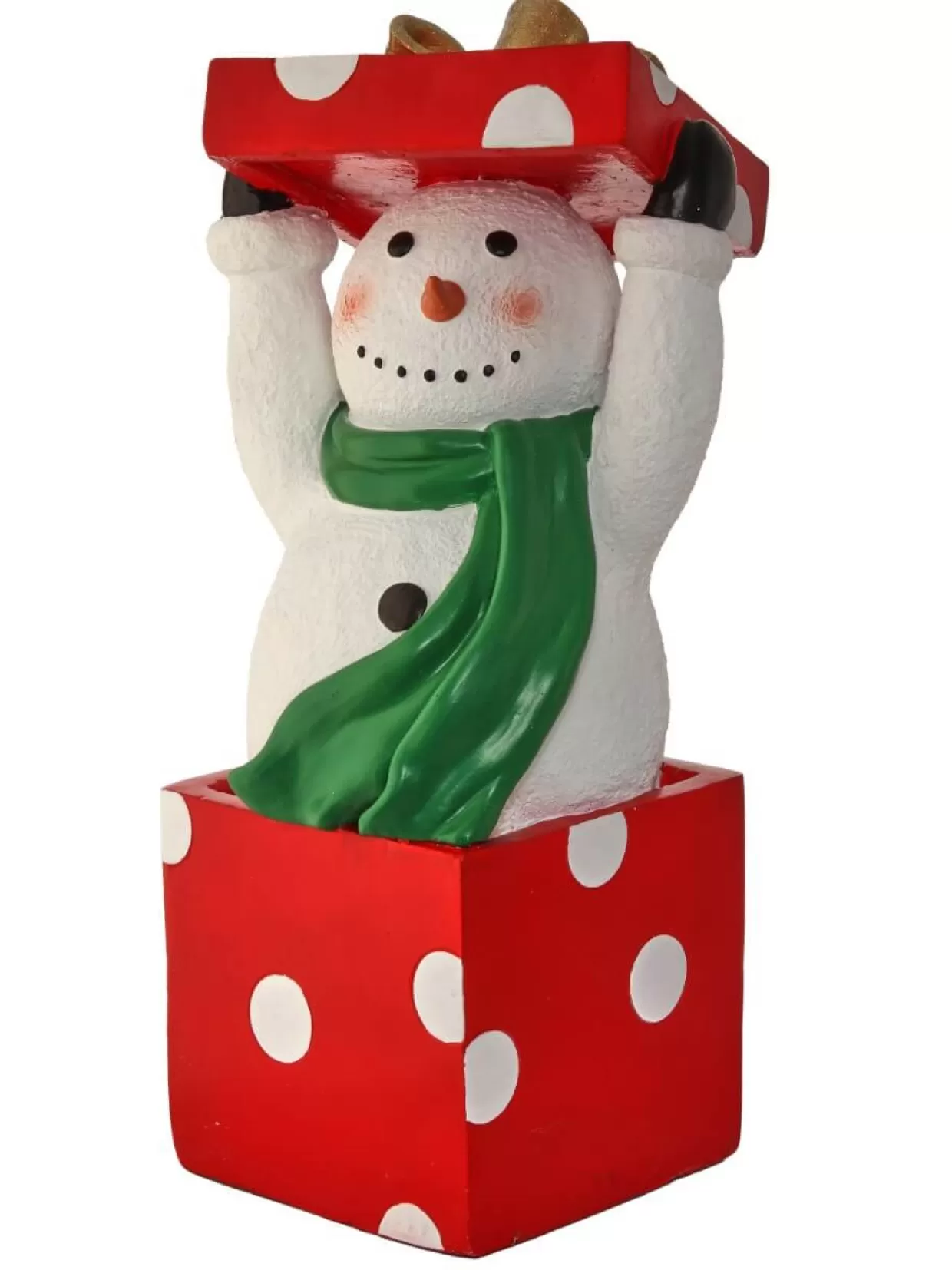 Decorator's Warehouse 26" Resin Snowman Standing In Gift Box