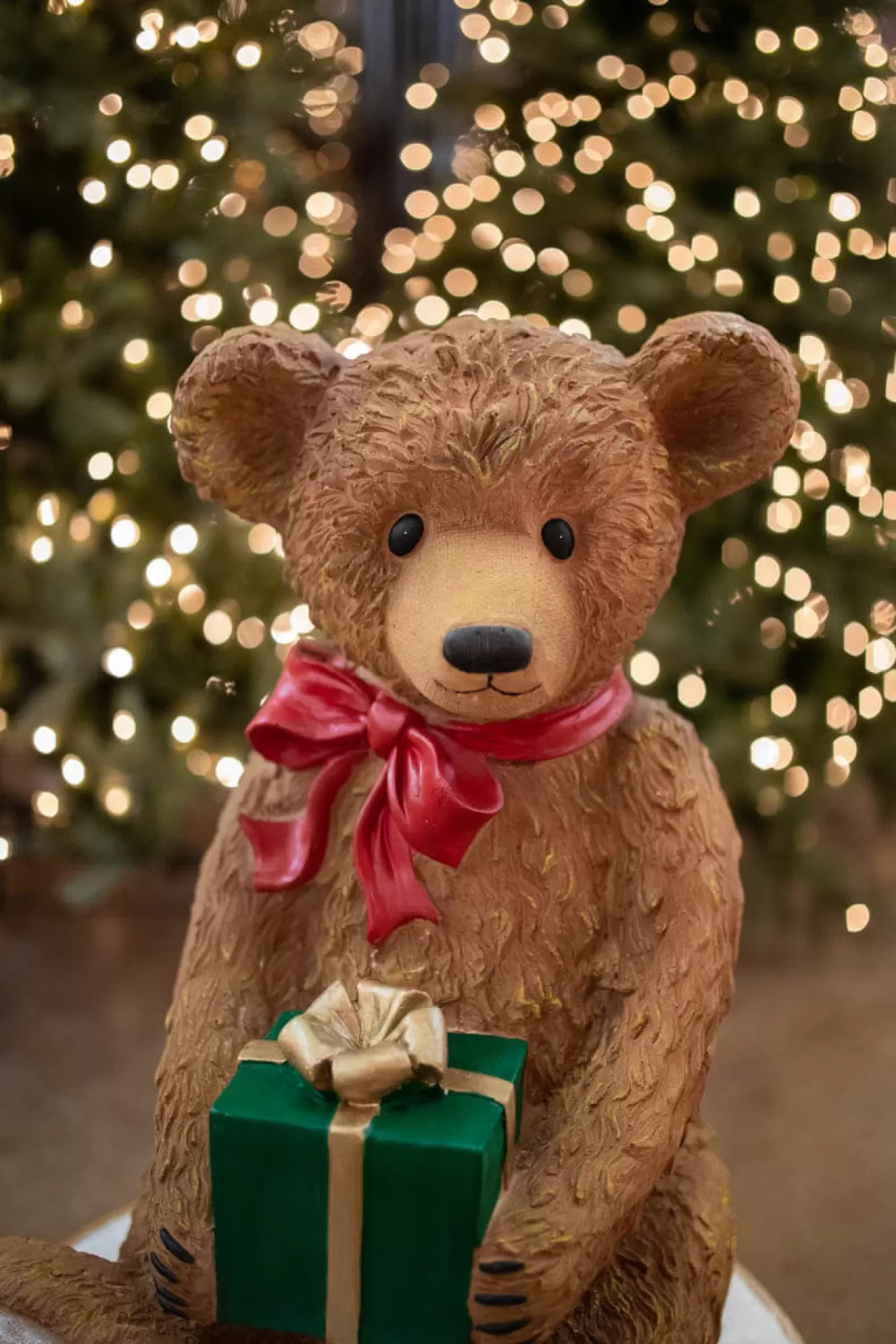 Decorator's Warehouse 34" Resin LED Bear On Drum