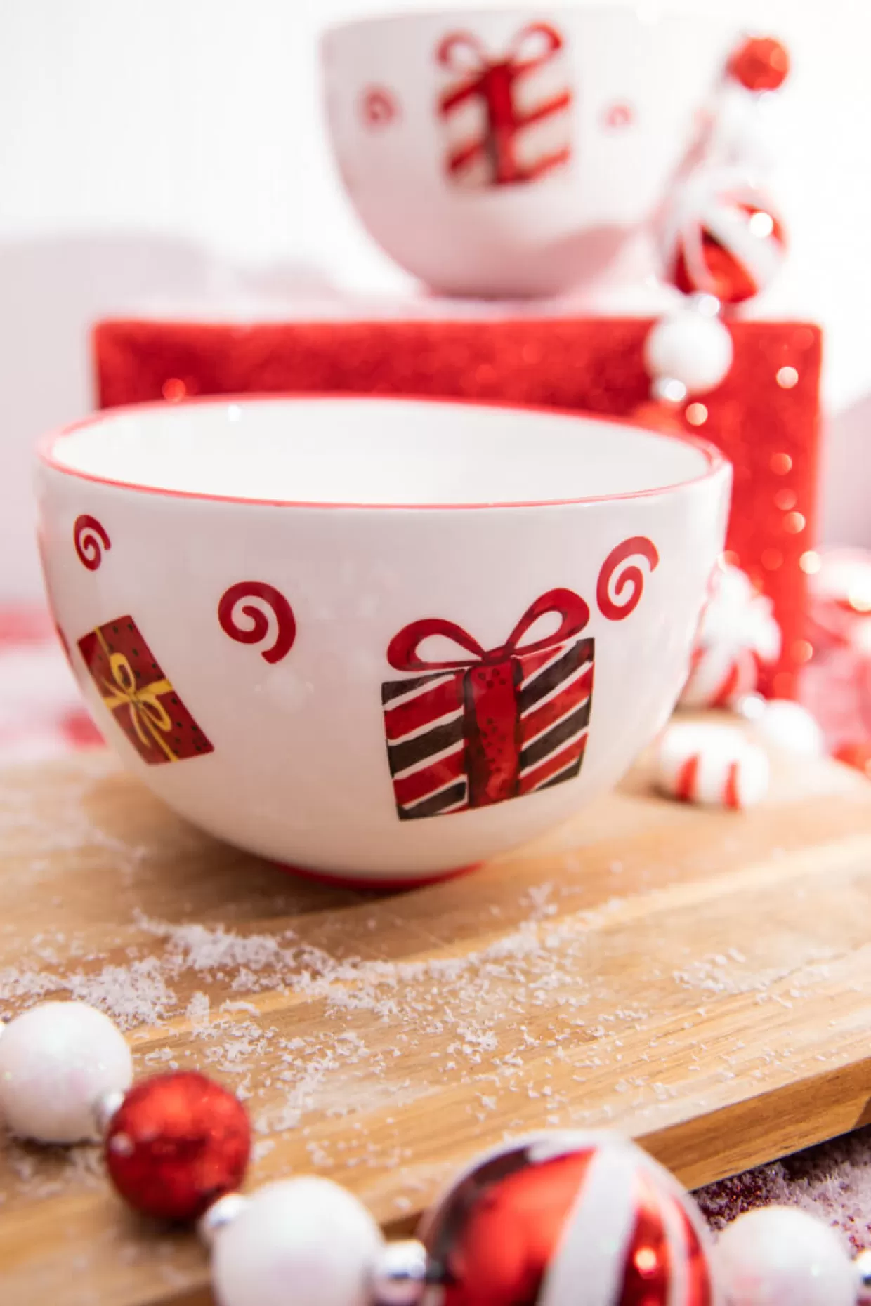 Decorator's Warehouse 3.5” Happy Santa Holiday Ceramic Bowls - Set Of 4