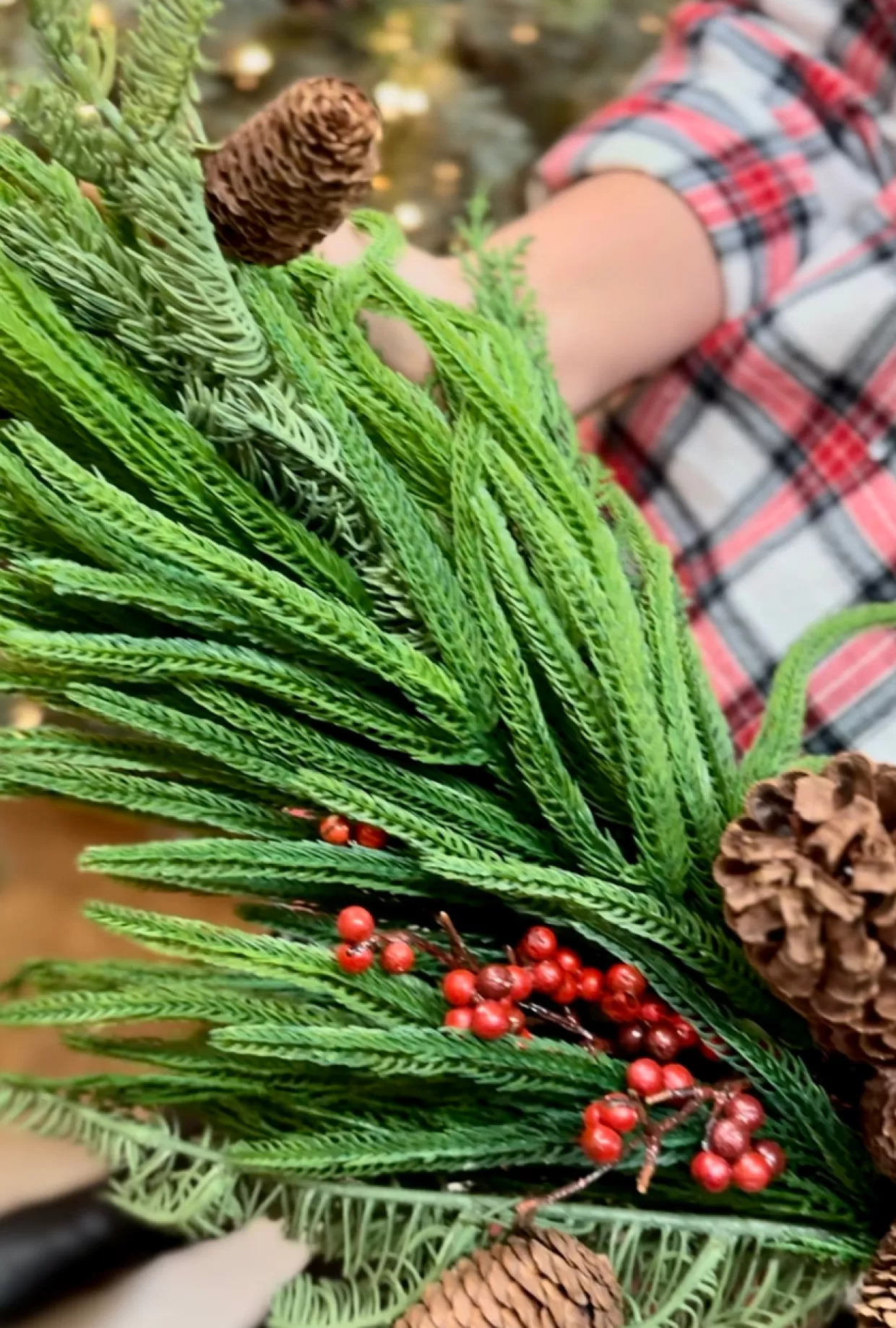 Decorator's Warehouse 36” Real Touch Mixed Evergreen Berry Swag