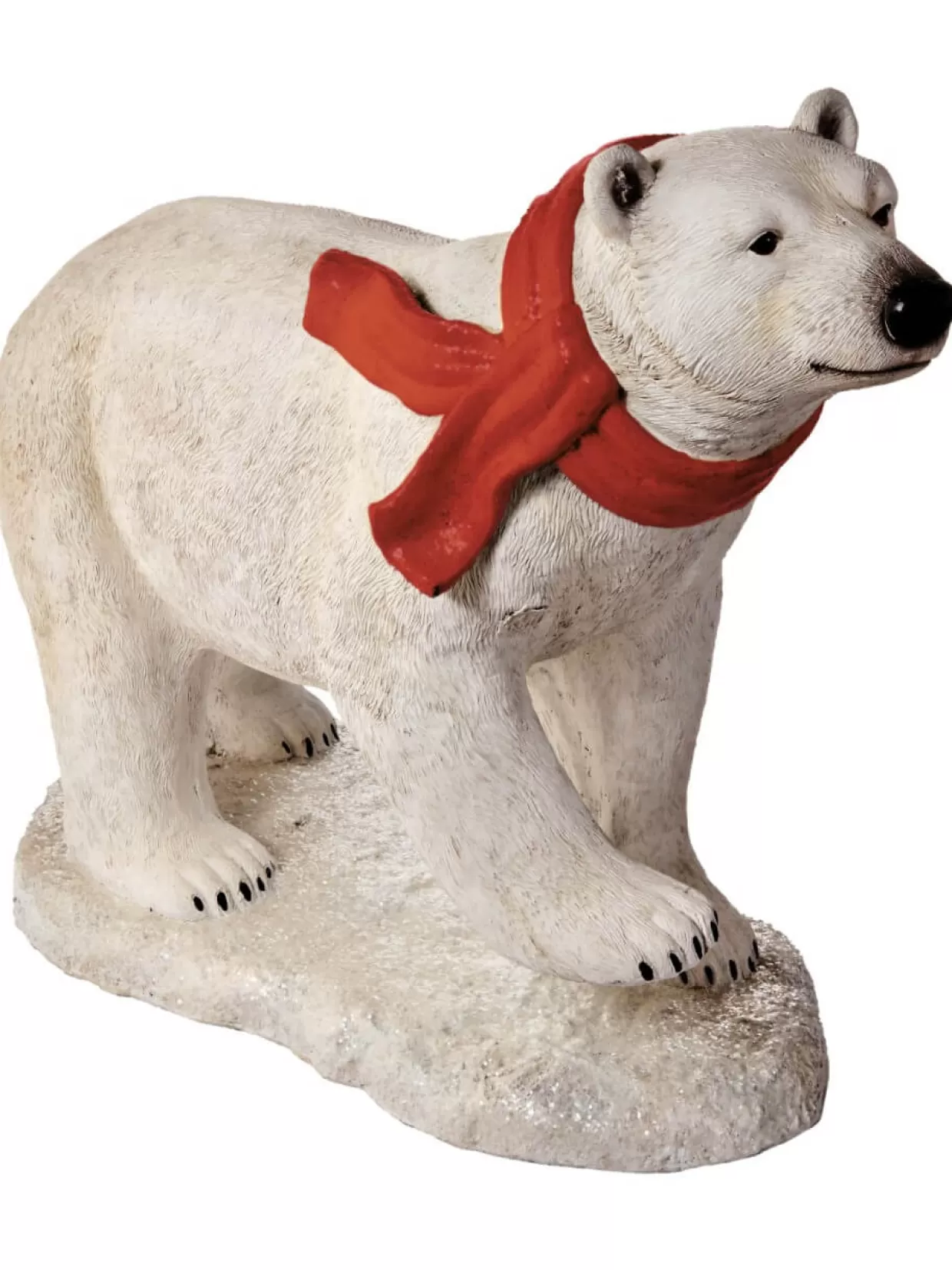 Decorator's Warehouse 36" Resin Walking Polar Bear With Scarf