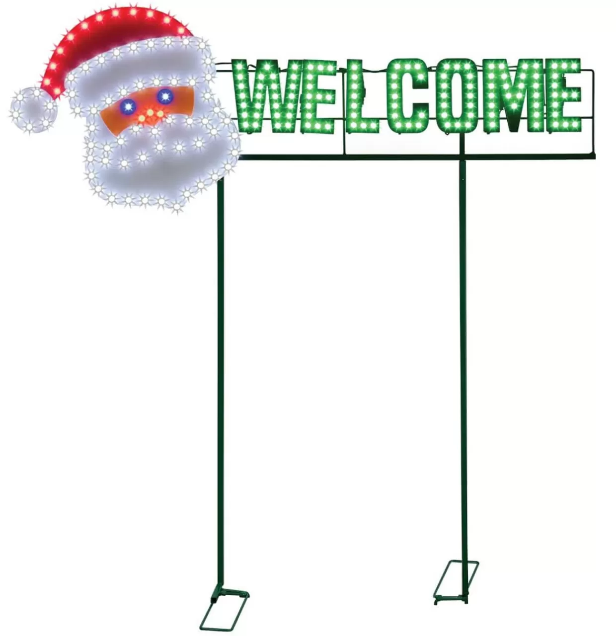 Decorator's Warehouse 36" Welcome Yard Sign - Santa Face - Red/Green/Pure White 190L