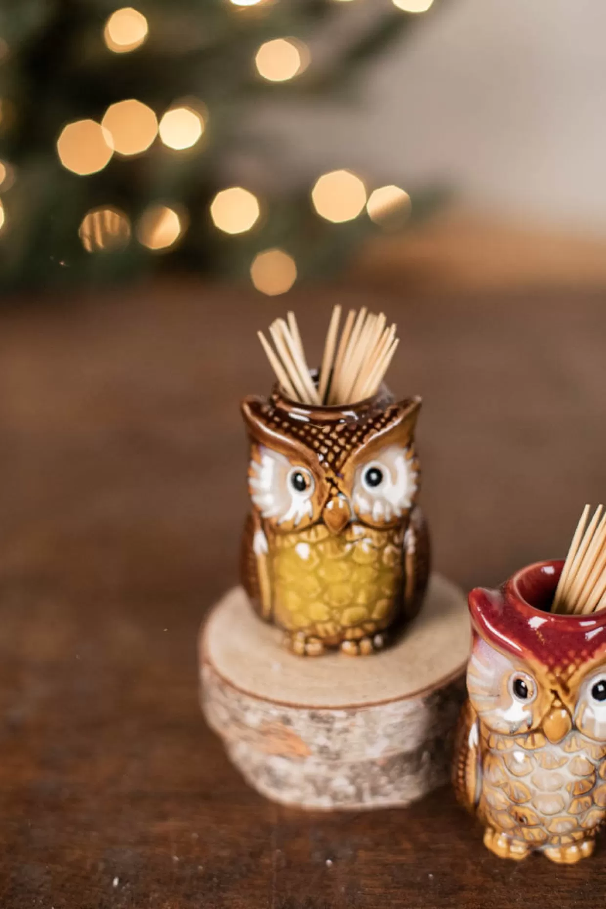 Decorator's Warehouse 3” Ceramic Owl Tooth Pick Holder