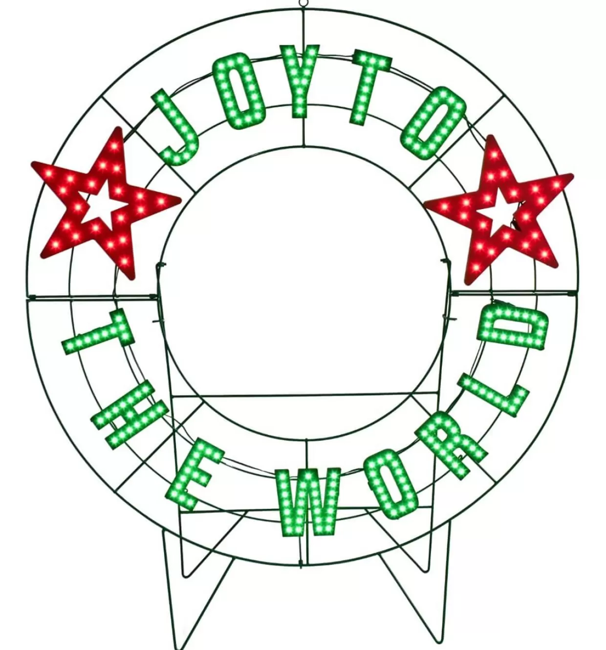 Decorator's Warehouse 40" Wreath - Joy To The World With Stars With 223 Lights