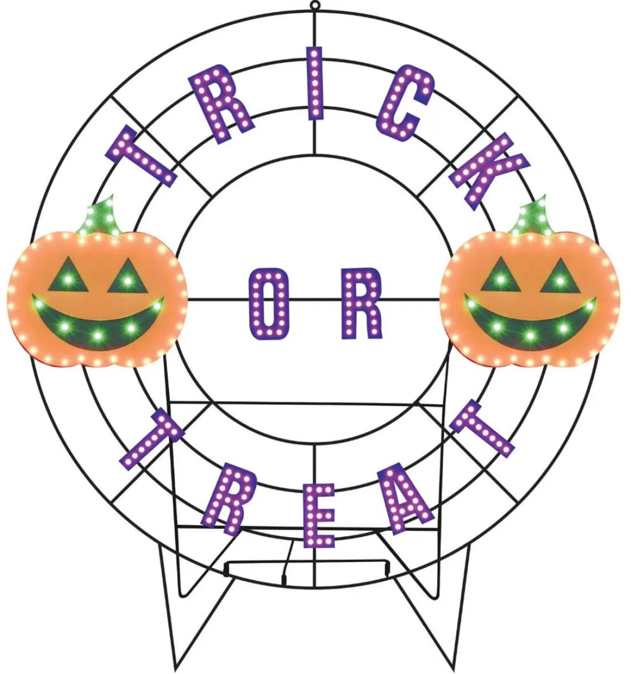 Decorator's Warehouse 40" Wreath - Trick Or Treat With Jack O'Lanterns With 239 Lights