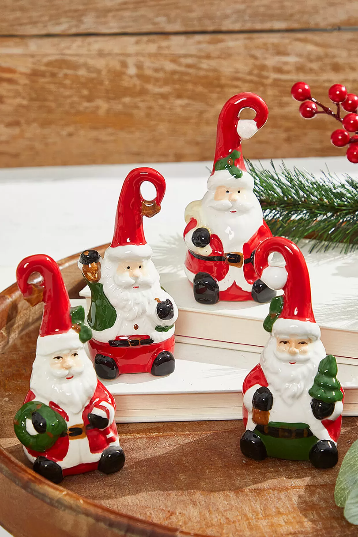 Decorator's Warehouse 4" Dolomite Santa Bells