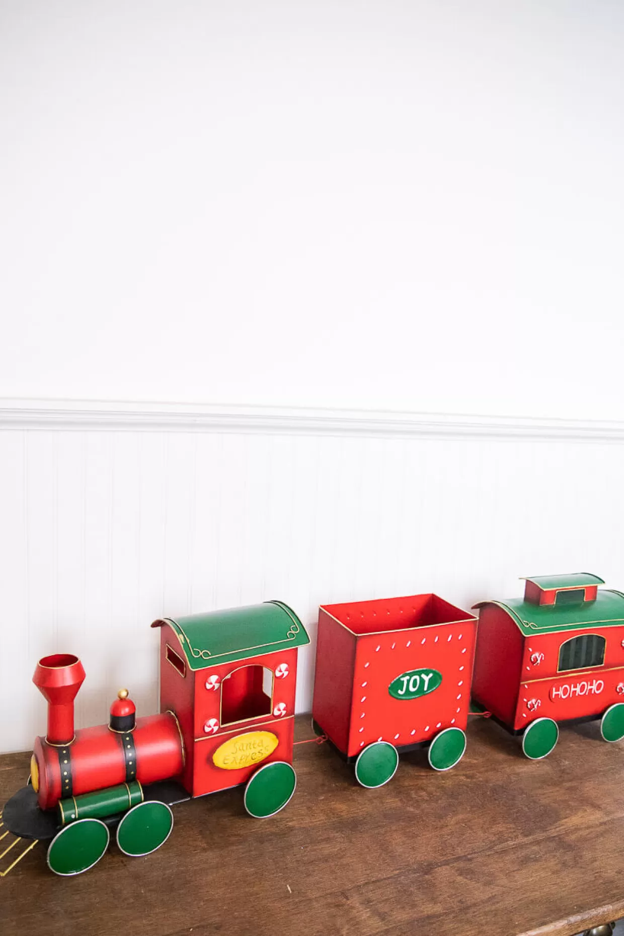 Decorator's Warehouse 53” Metal Holiday Santa Express Train - Set Of 3