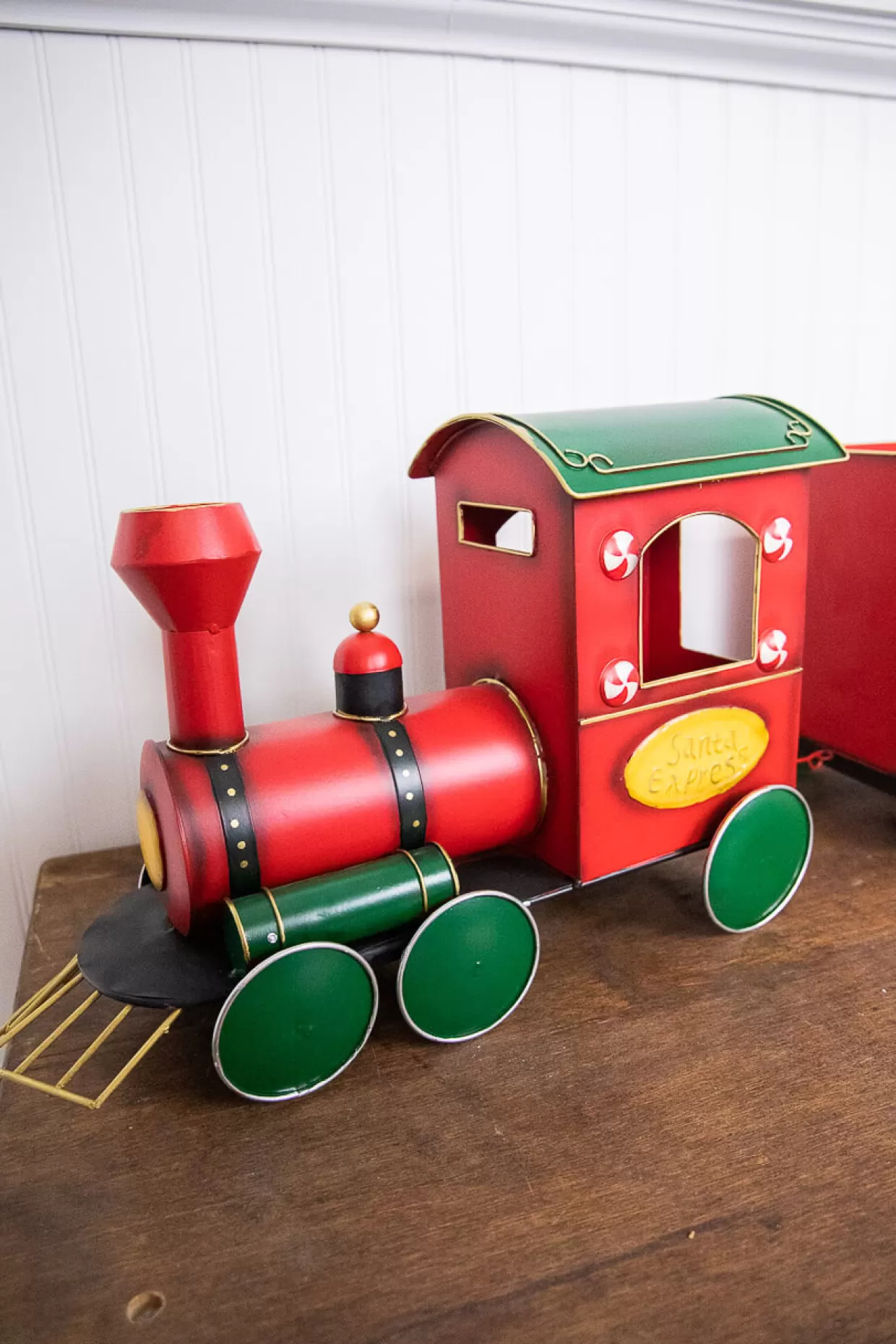 Decorator's Warehouse 53” Metal Holiday Santa Express Train - Set Of 3