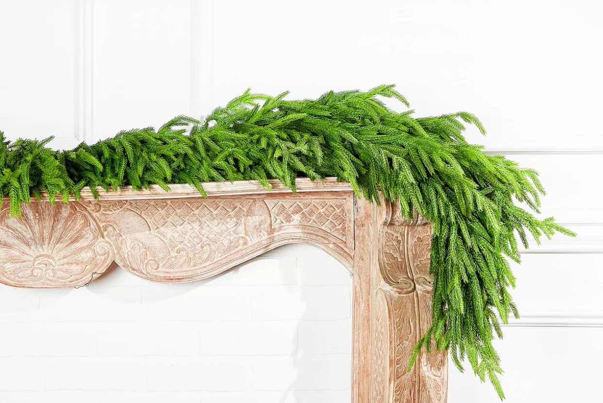 Decorator's Warehouse 60" X 16" Real Touch Deluxe Norfolk Pine Garland