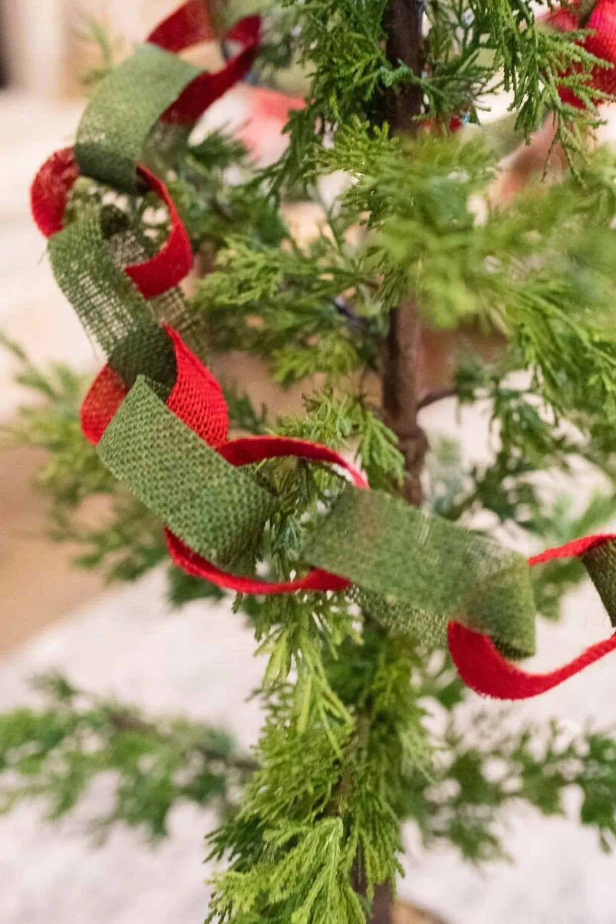 Decorator's Warehouse 66.5" Red And Green Burlap Rope