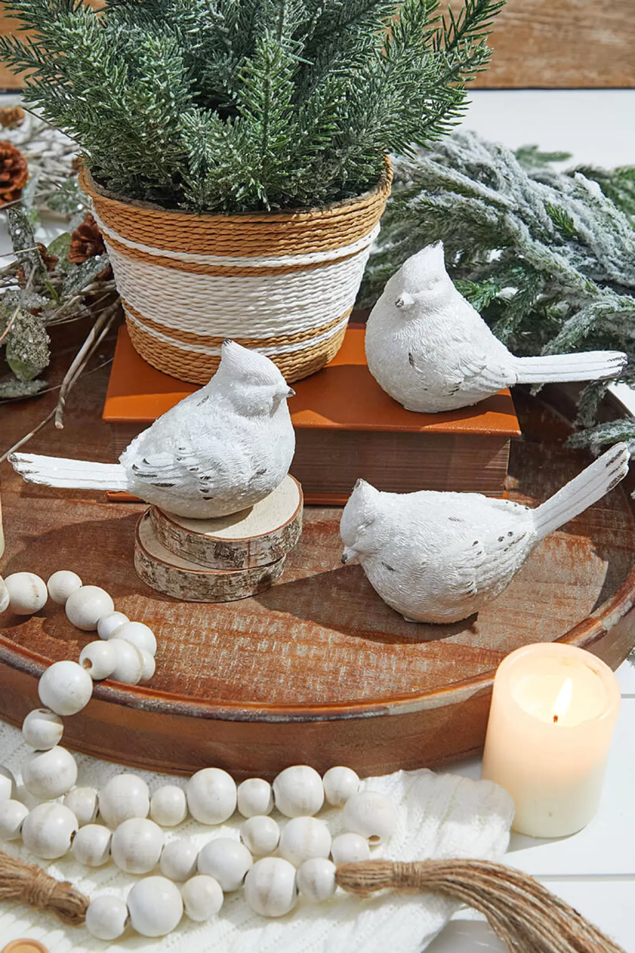 Decorator's Warehouse 6” White Resin Cardinal Figurine
