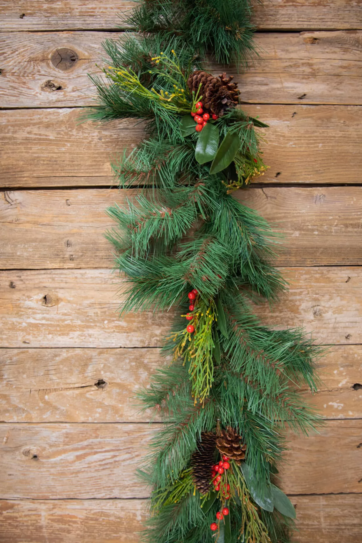 Decorator's Warehouse 72” Pine Garland With Cones & Berries