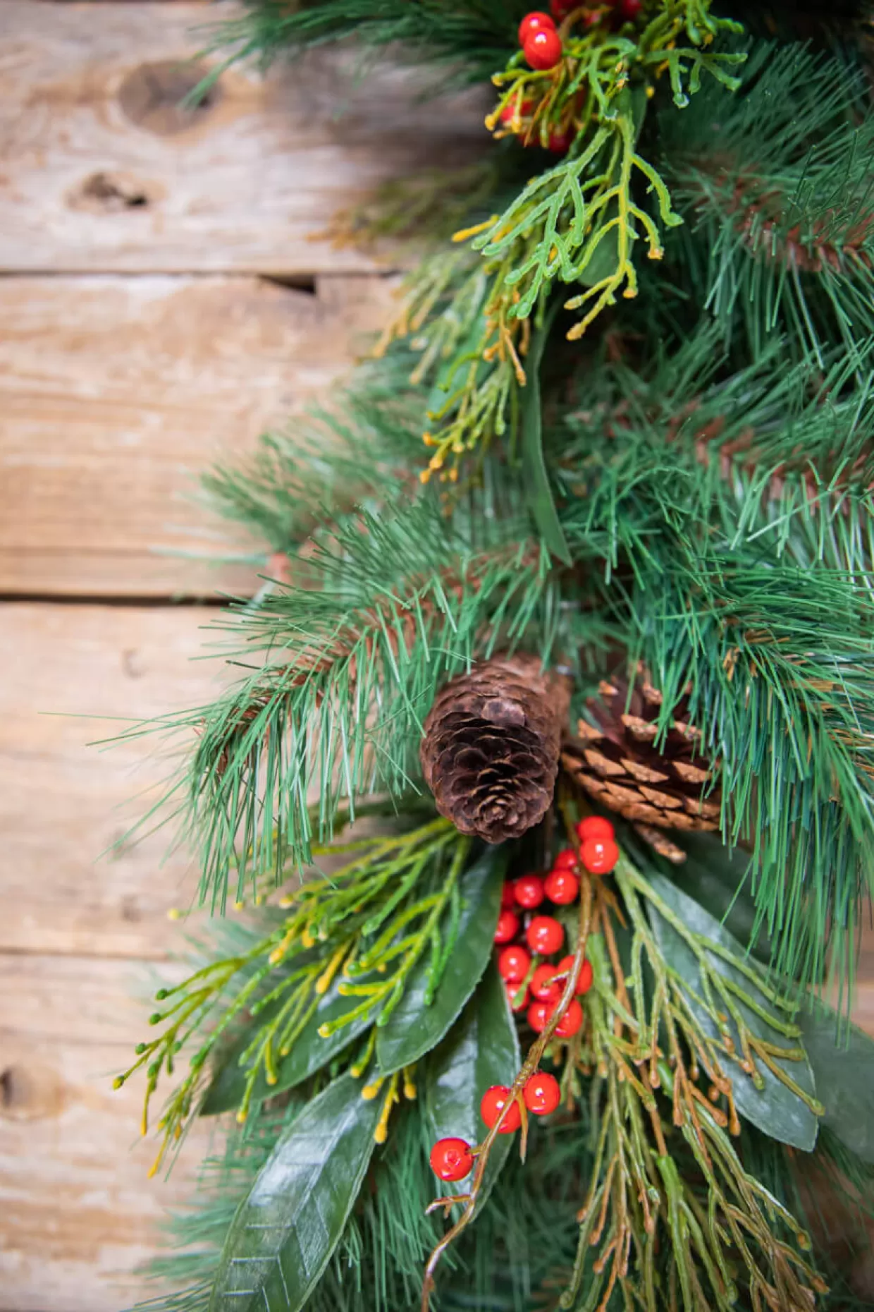 Decorator's Warehouse 72” Pine Garland With Cones & Berries