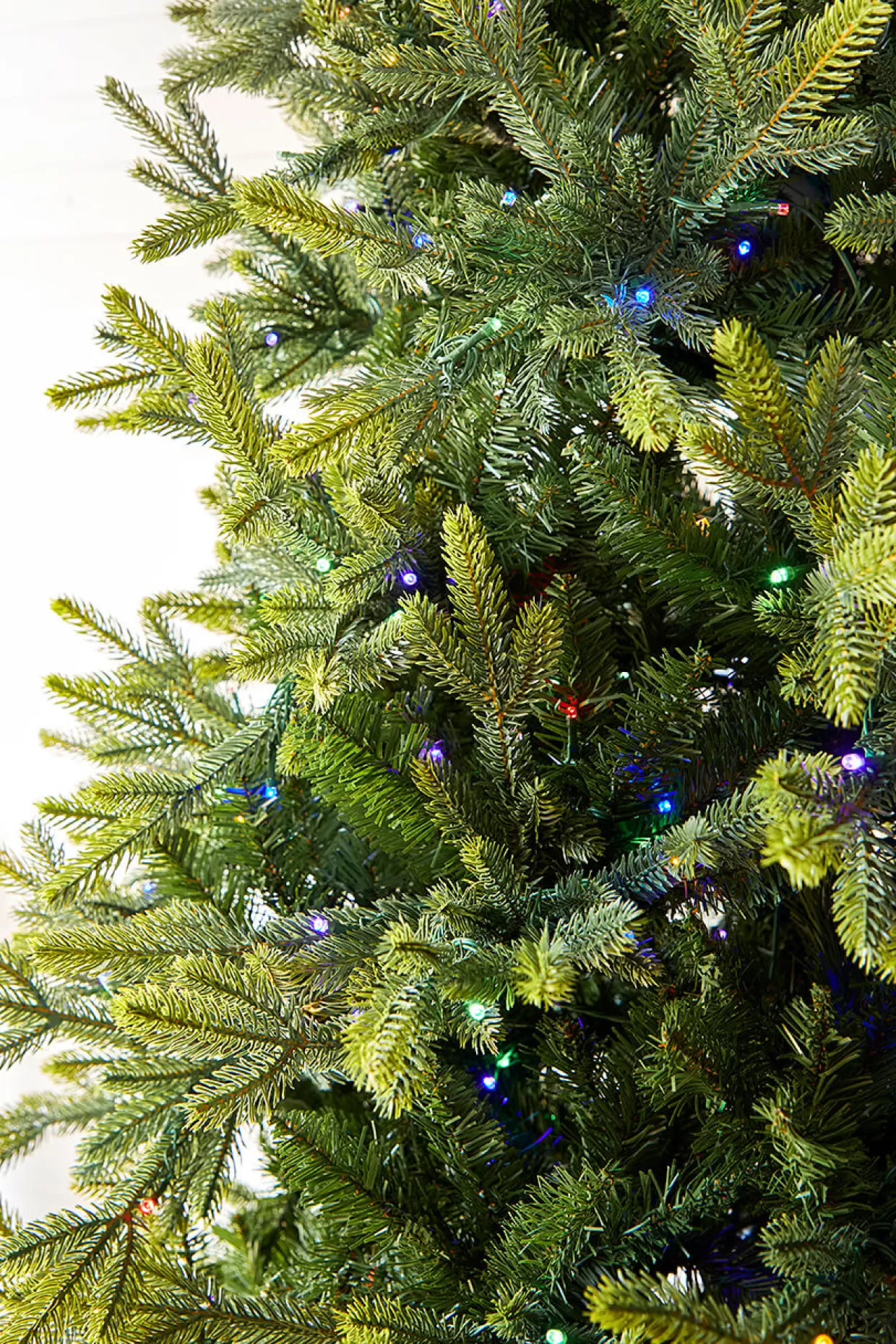 Decorator's Warehouse 7.5' Slim Trinity Pine Artificial Christmas Tree With 700 Color-Changing Lights