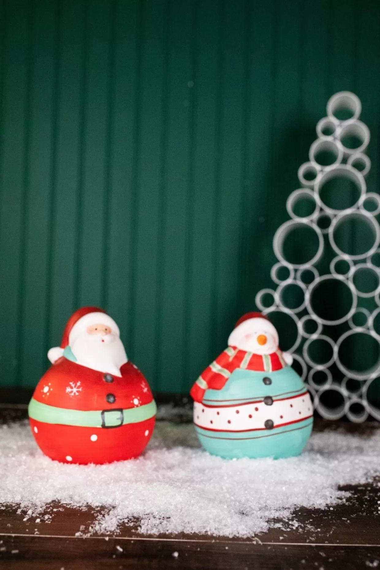 Decorator's Warehouse 7” Nostalgic Santa/Snowman Figurine