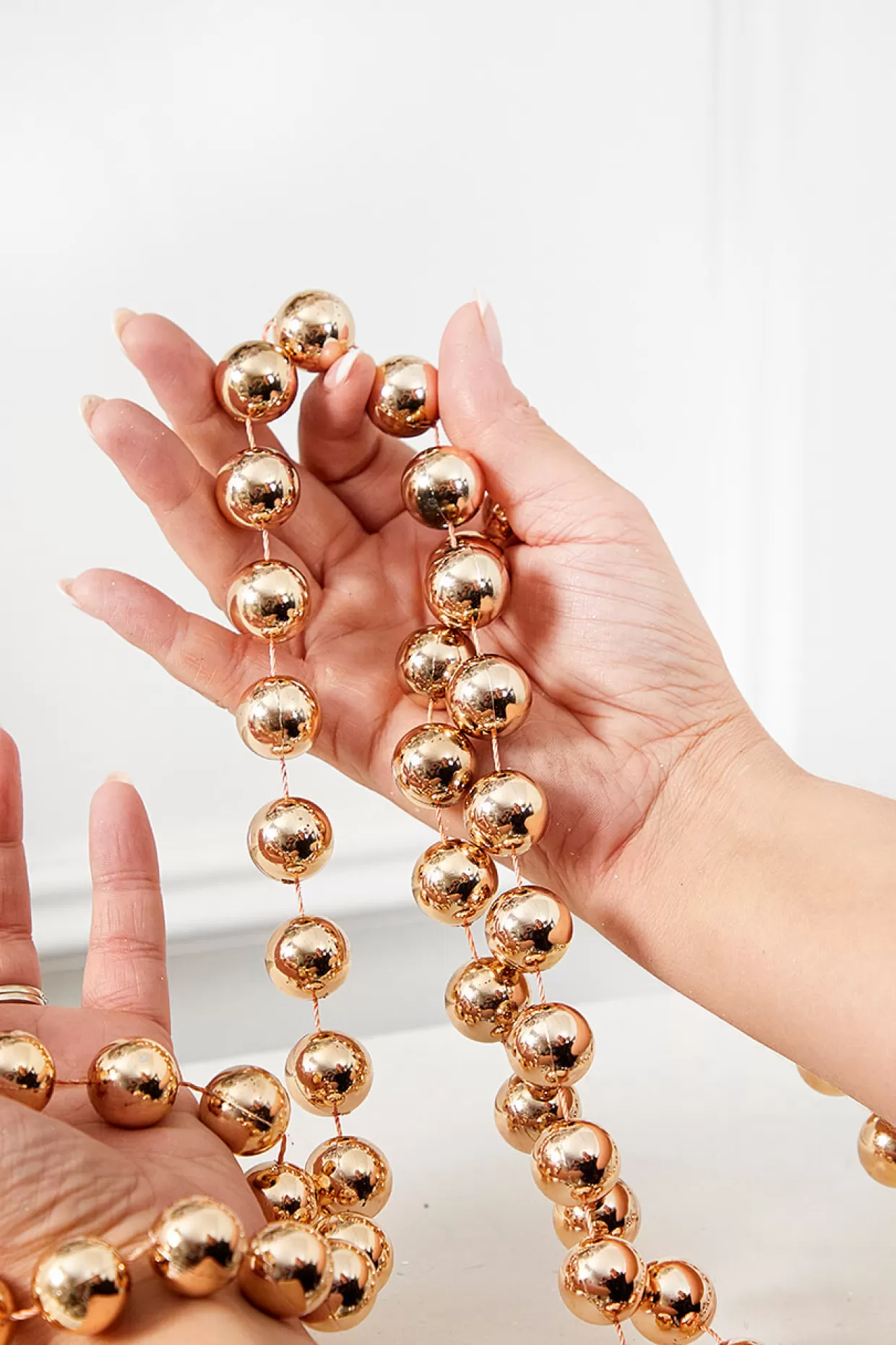 Decorator's Warehouse 8.8' Bead Garland - Blush Pink