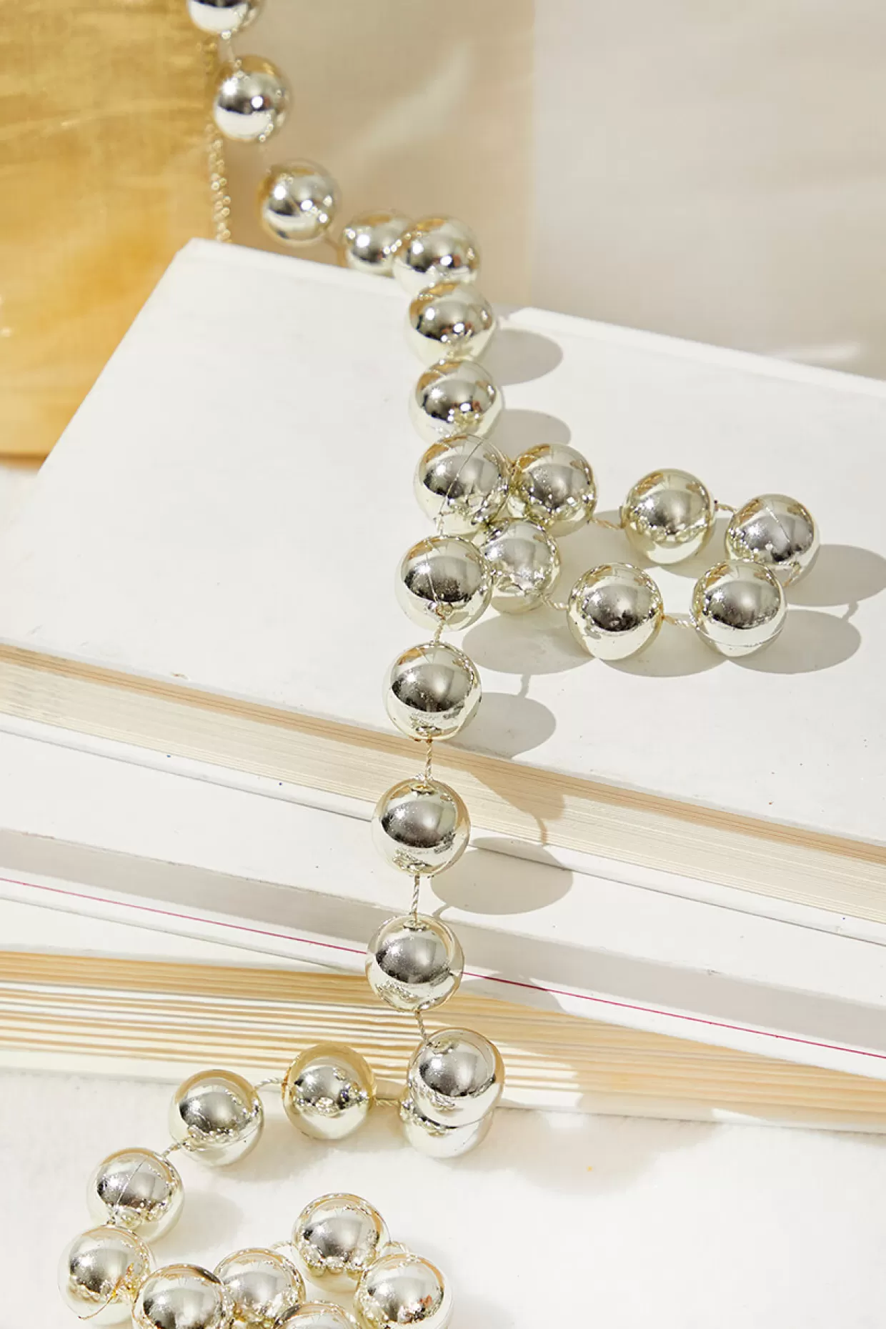 Decorator's Warehouse 8.8' Bead Garland - Silver