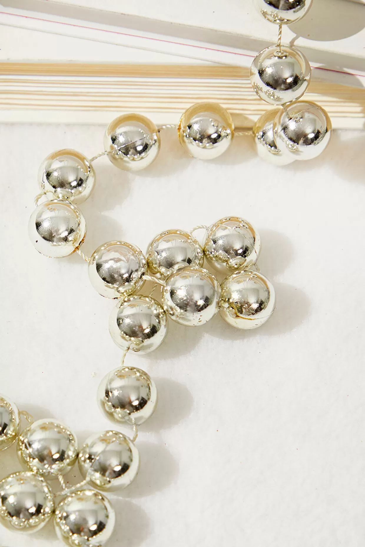 Decorator's Warehouse 8.8' Bead Garland - Silver