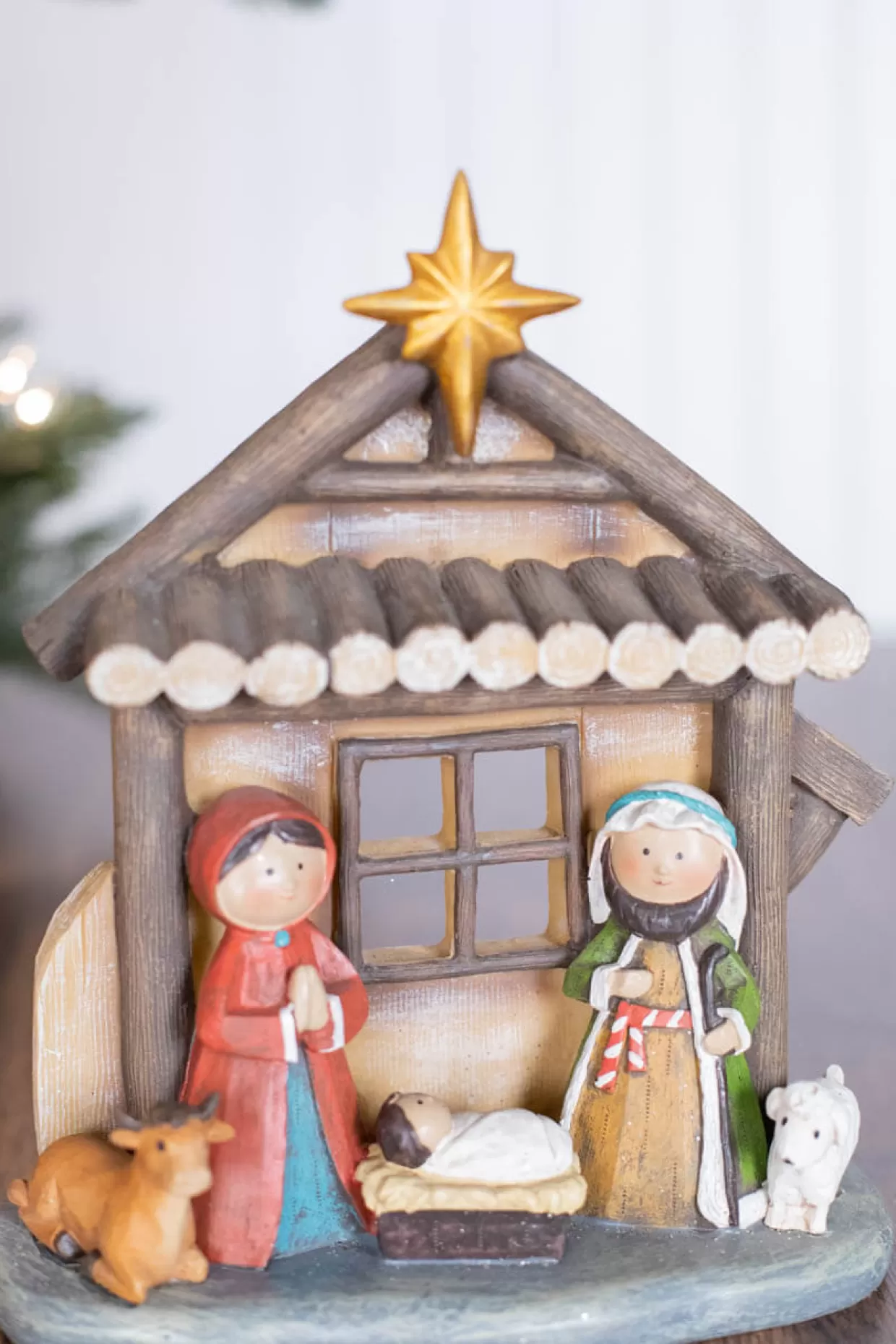 Decorator's Warehouse 9” Resin Traditional Kid Nativity Scene
