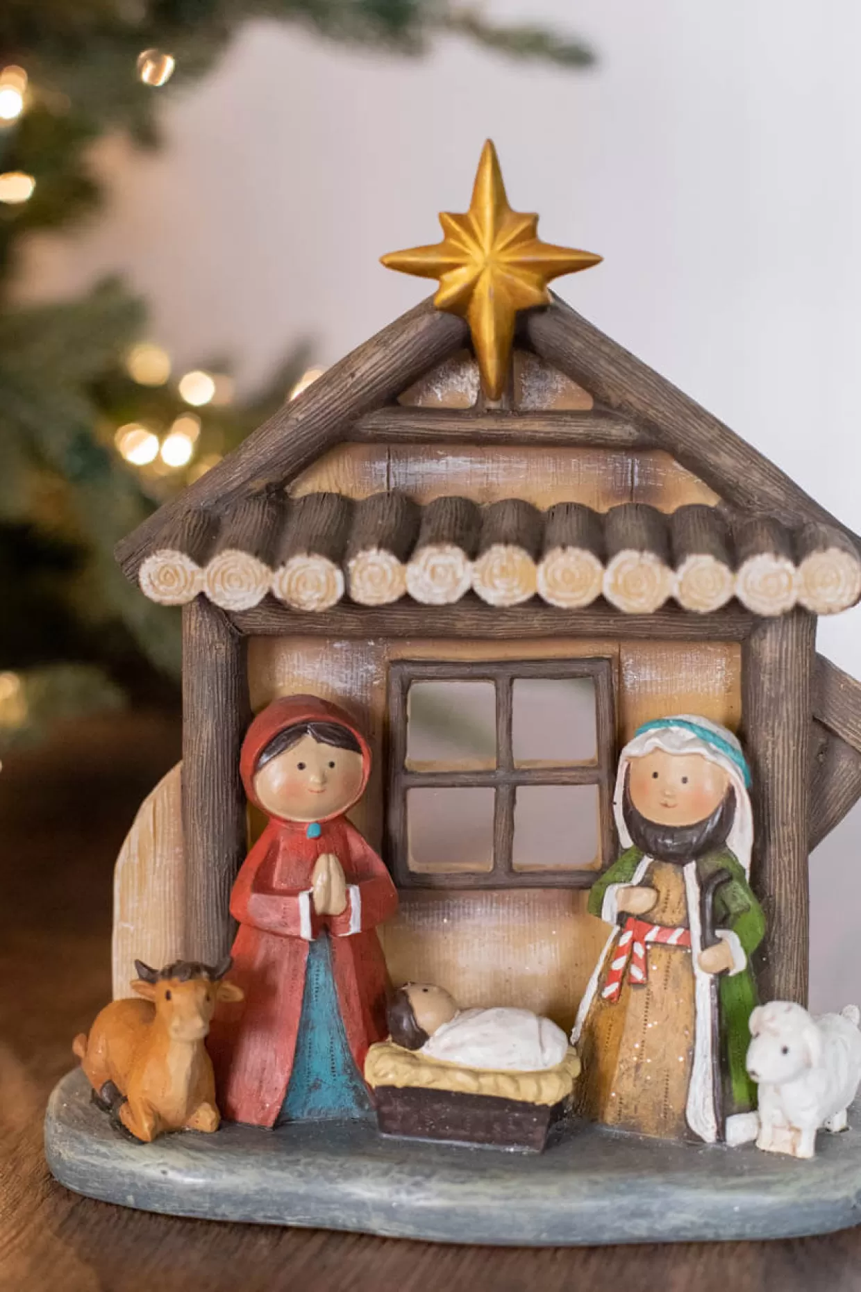 Decorator's Warehouse 9” Resin Traditional Kid Nativity Scene