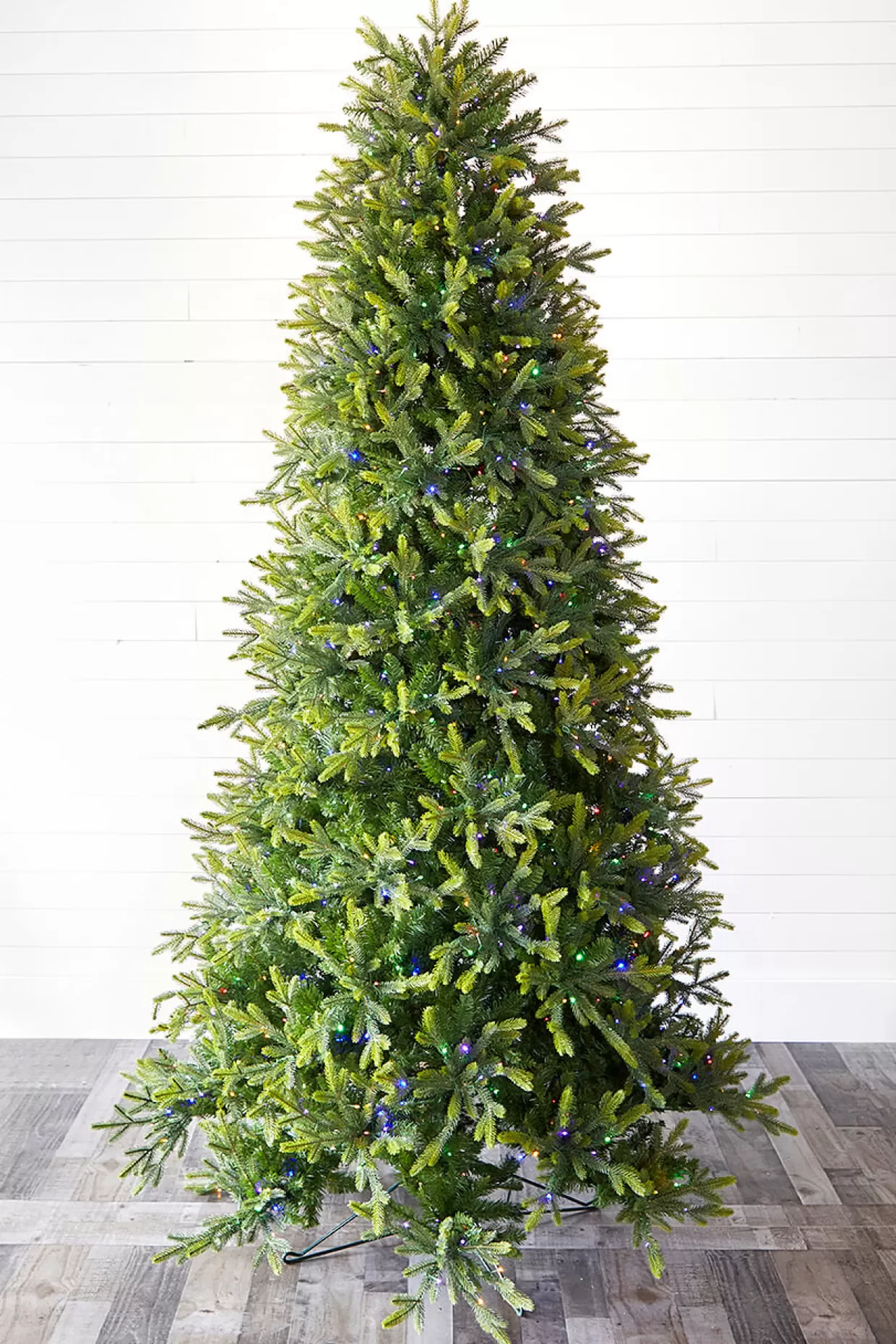 Decorator's Warehouse 9' Slim Trinity Pine Artificial Christmas Tree With 1150 Color-Changing Lights
