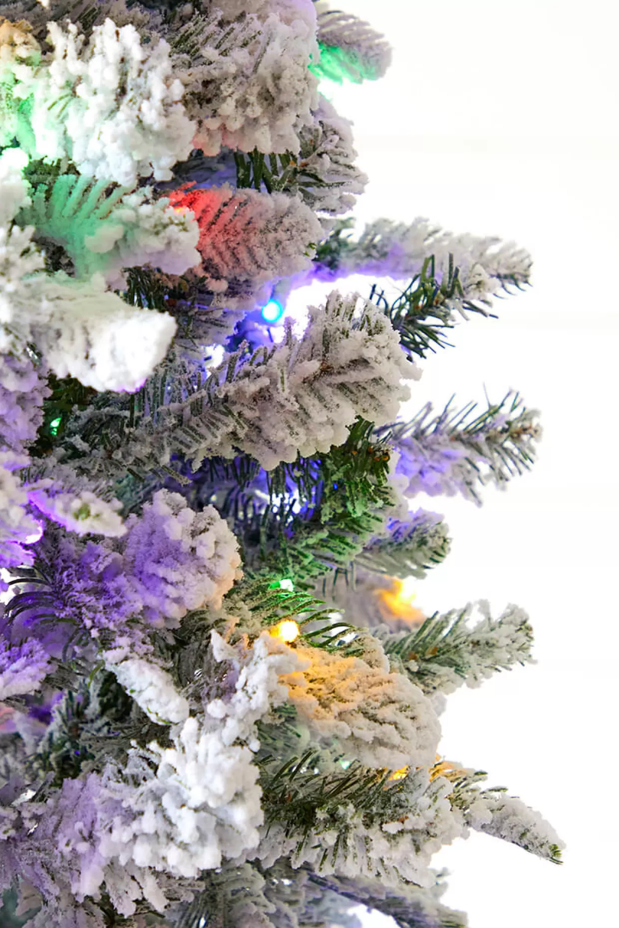 Decorator's Warehouse 9' Snowcrest Pencil Pine Artificial Christmas Tree With 700 Color-Changing Lights