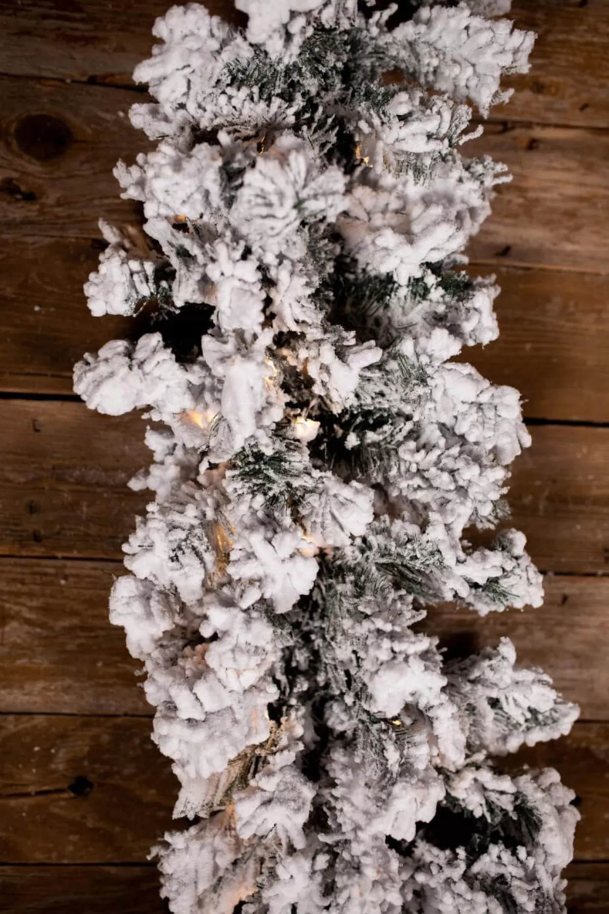 Decorator's Warehouse 9’ X 14” Lit Flock Furry Pine Garland