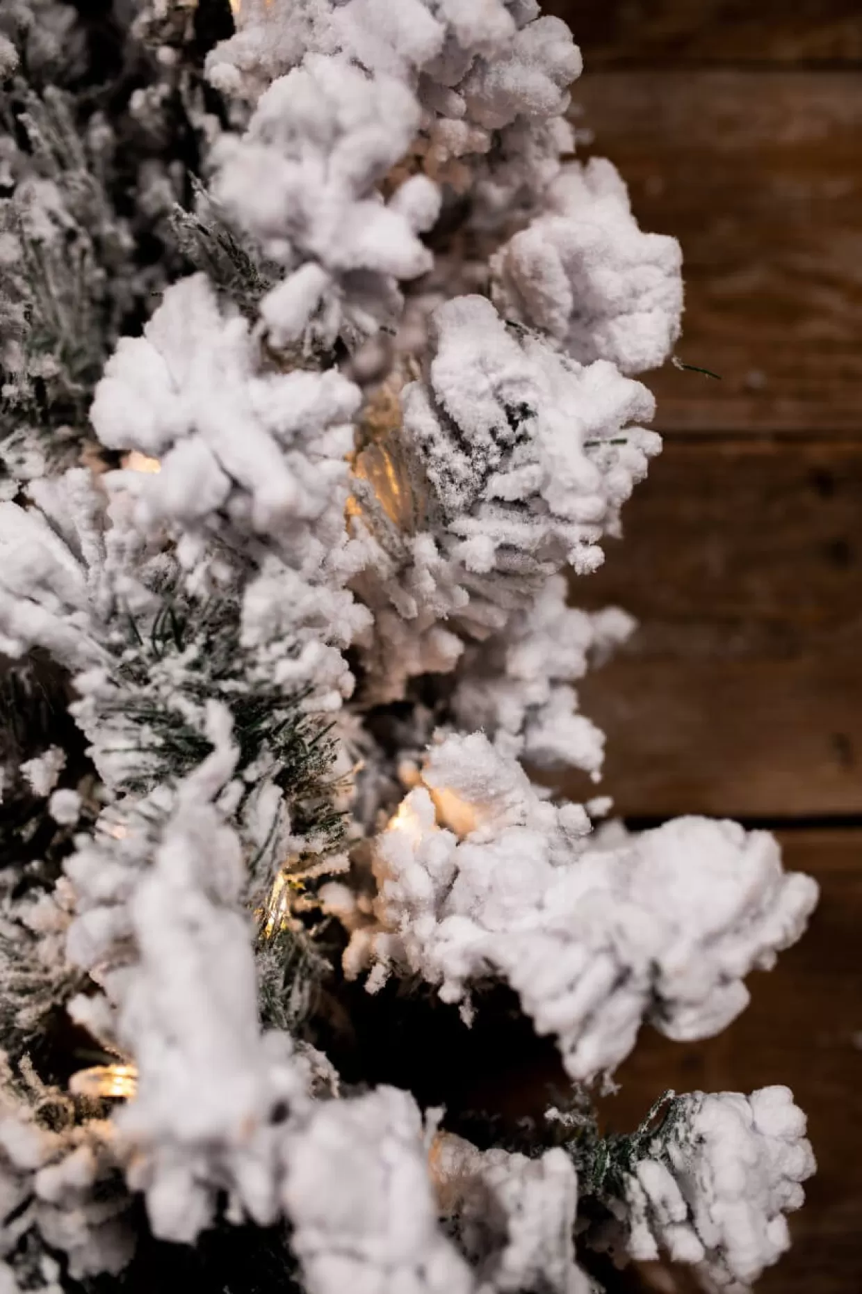 Decorator's Warehouse 9’ X 14” Lit Flock Furry Pine Garland